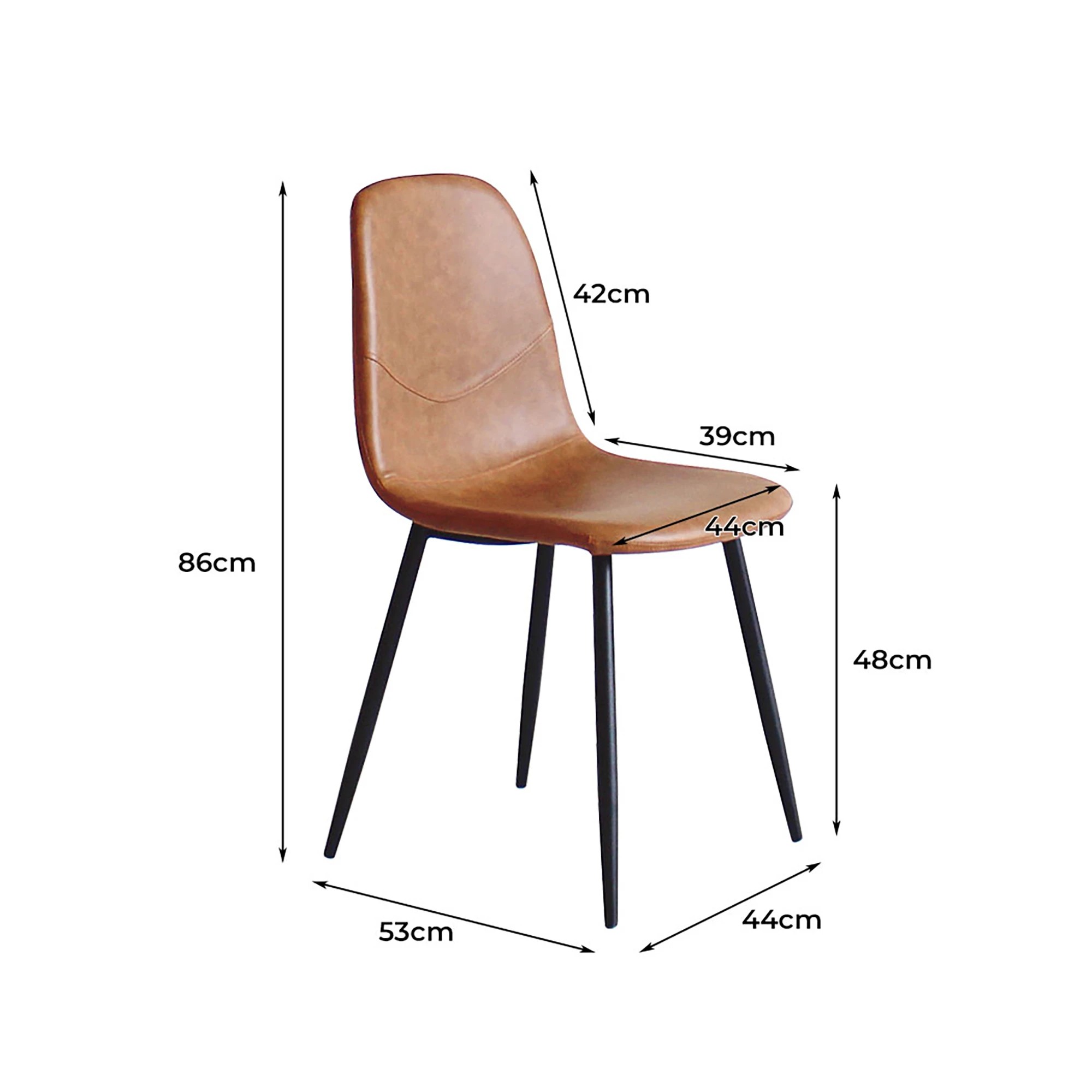3 Levede 4x Dining Chairs Kitchen Eames Accent Chair Lounge Room Padded PU Leather - Brown, 3 of 6