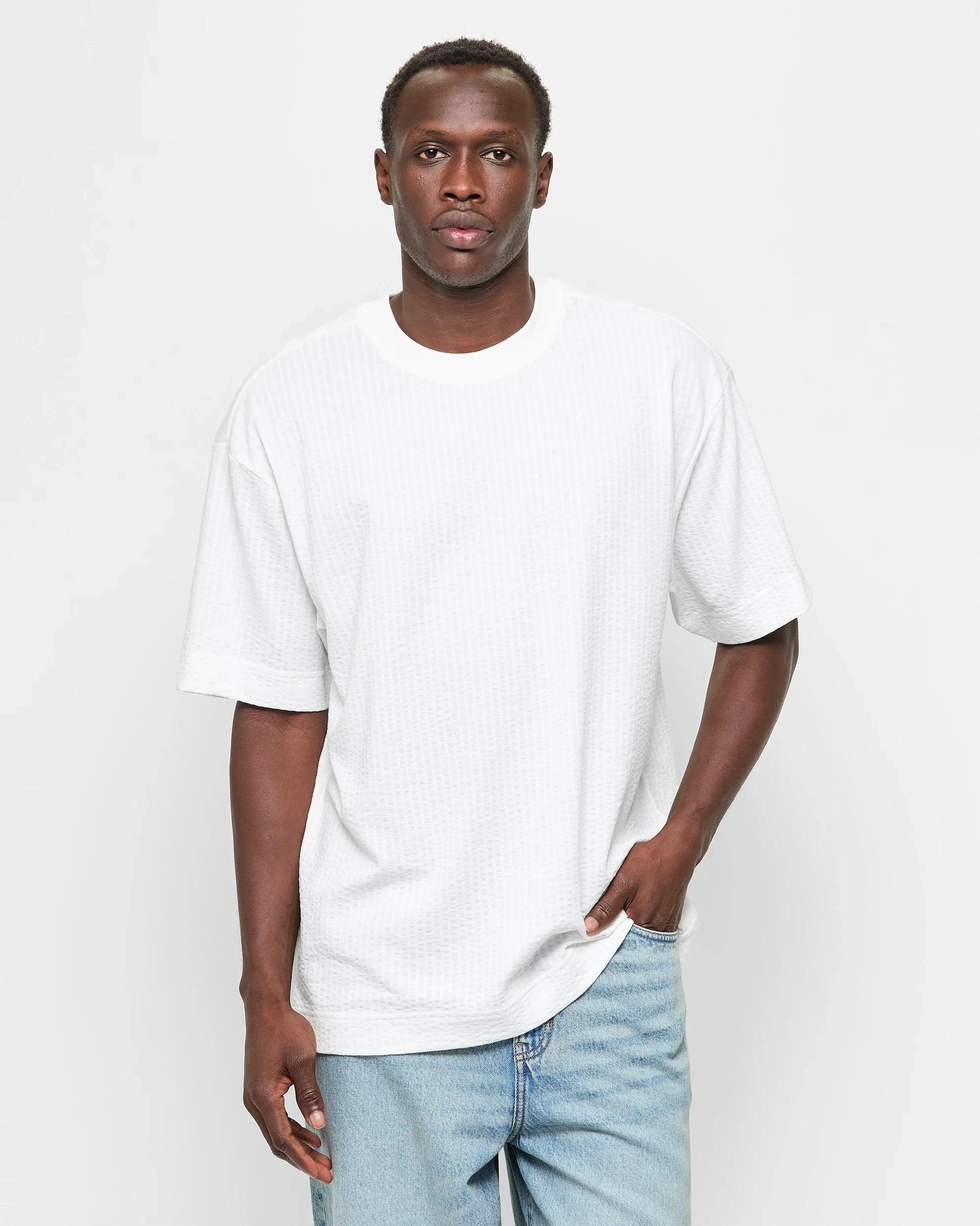 1 Australian Cotton Seersucker T-Shirt - Commons WHITE, 1 of 5