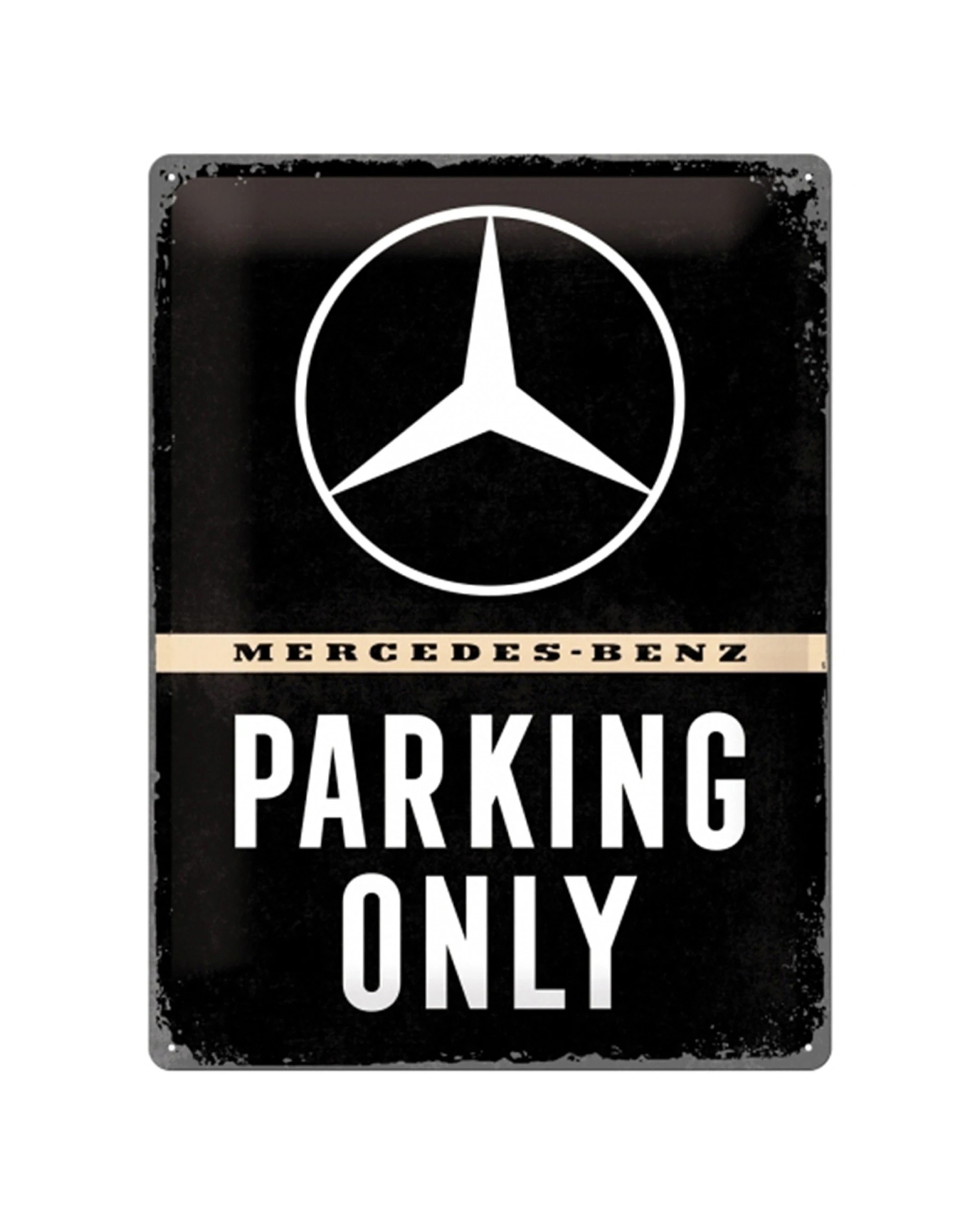 1 Nostalgic-Art Large 30x40cm Metal Wall Art Sign Plaque - Mercedes-Benz Parking Only - Multi, 1 of 3