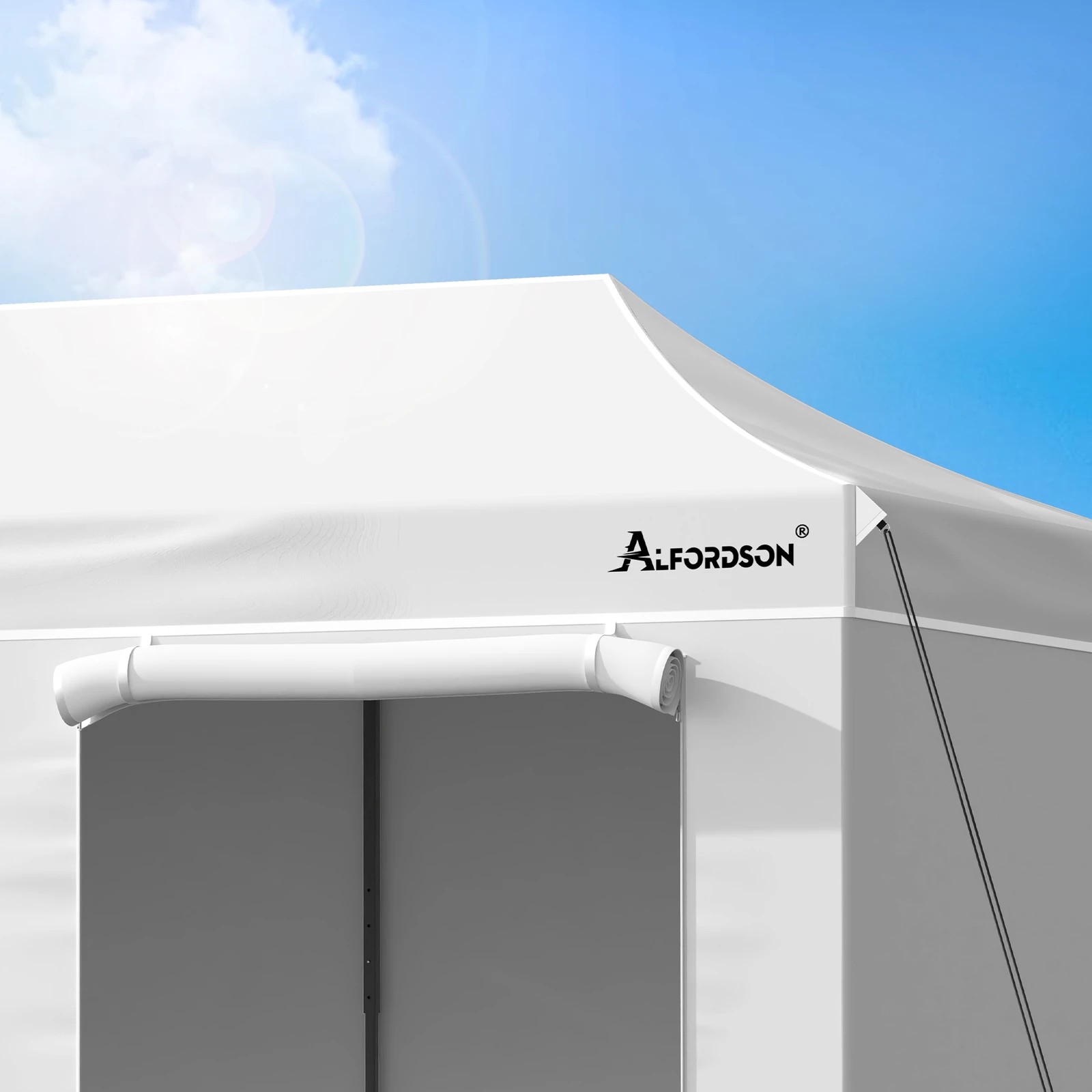 5 Alfordson Gazebo 6x3m Pop Up Marquee 600D Oxford Folding Camping Tent - White, 5 of 10
