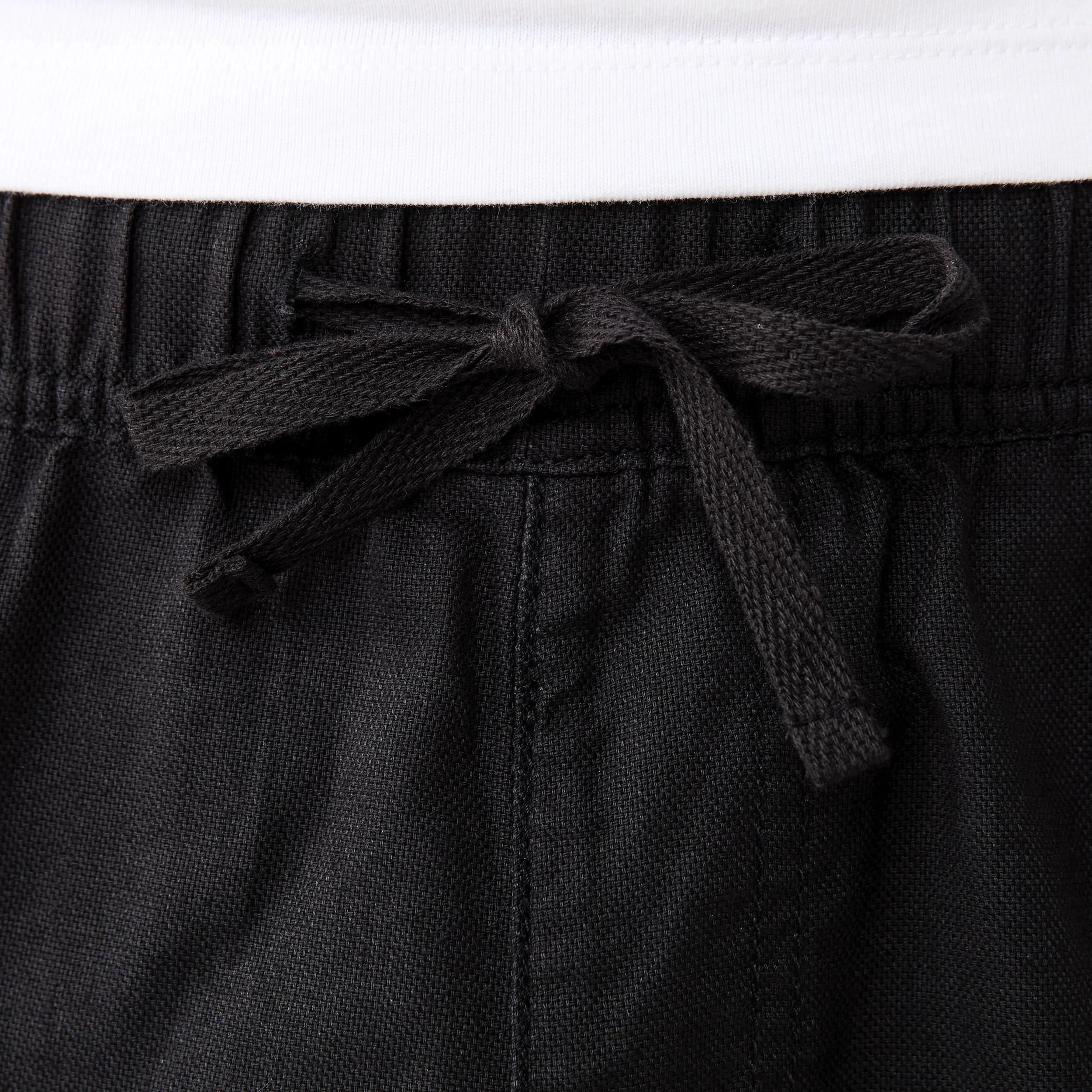 4 Cotton Linen Cargo Shorts BLACK, 4 of 7