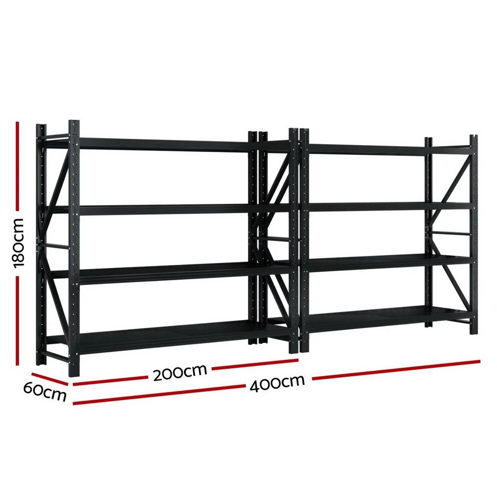 2 Giantz 4Mx1.8M Garage Shelving Warehouse Rack - Black, 2 of 6