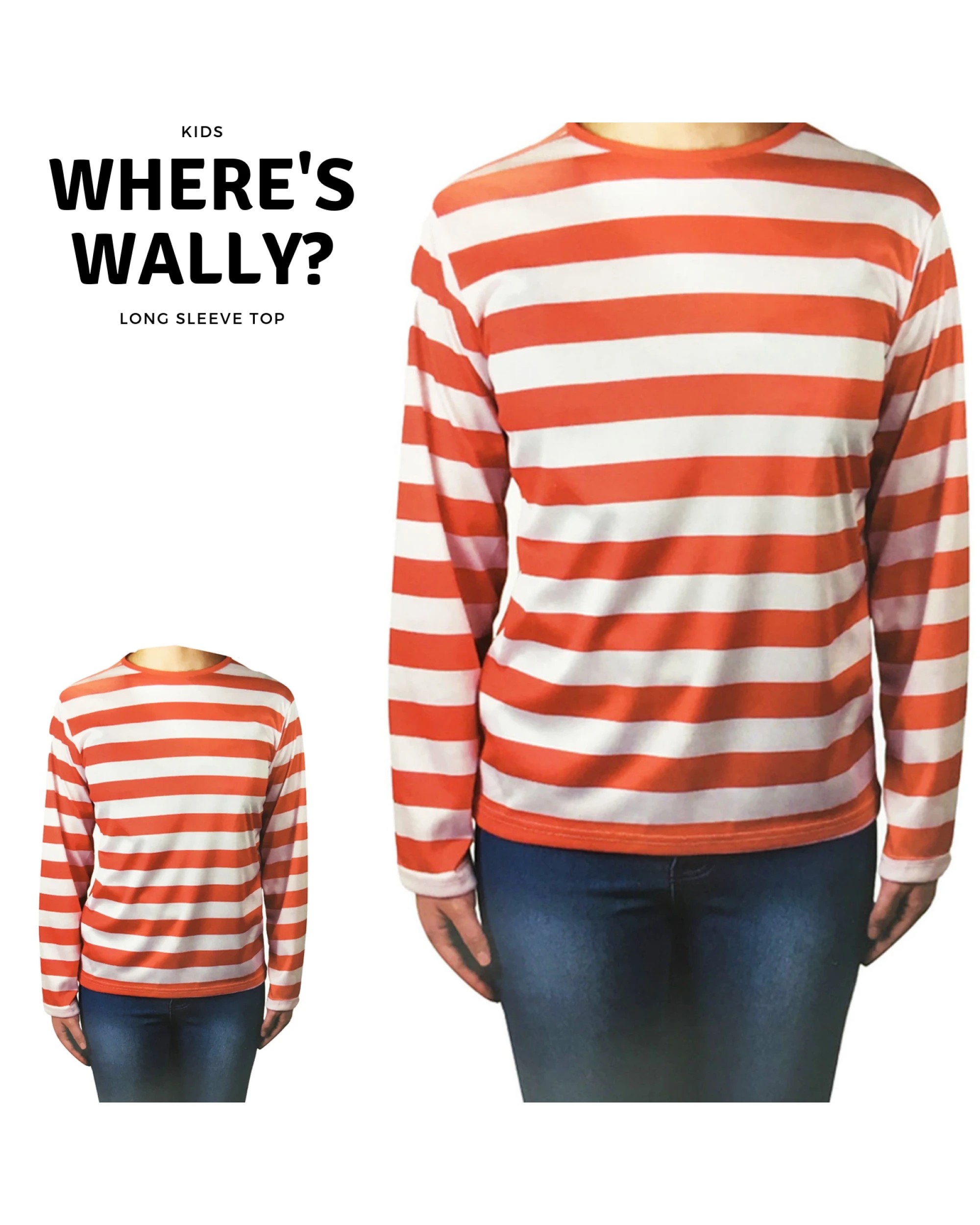 4 BR Costumes Kids Striped Long Sleeve Top for Dress-Up and Costume Parties, 4 of 4