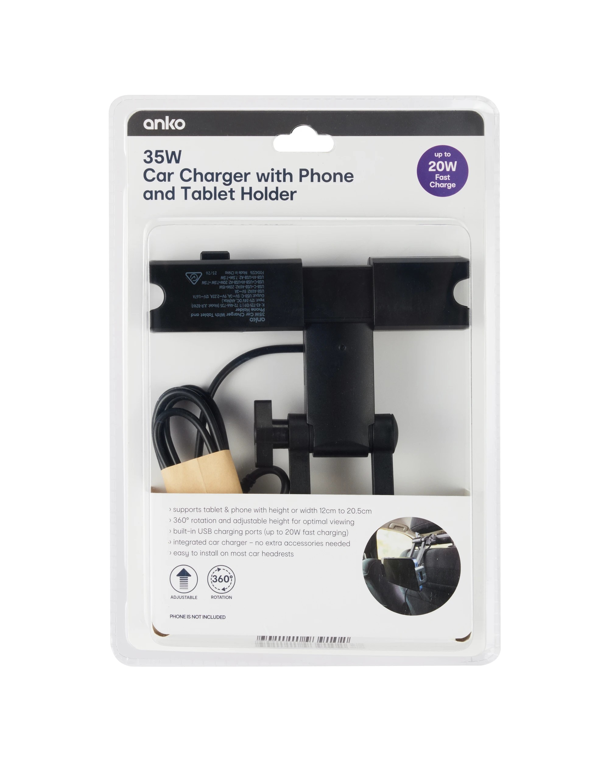 9 Car Charger with Holder - Black, 9 of 9