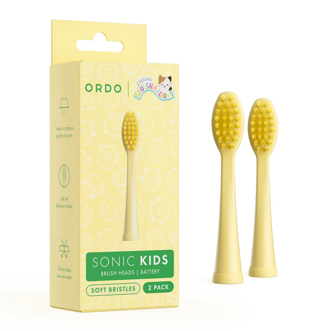 1 Original Squishmallows 2 Pack Ordo Sonic Kids Battery Brush Heads - Wanda, 1 of 5