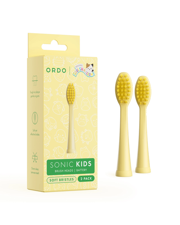 Original Squishmallows 2 Pack Ordo Sonic Kids Battery Brush Heads - Wanda