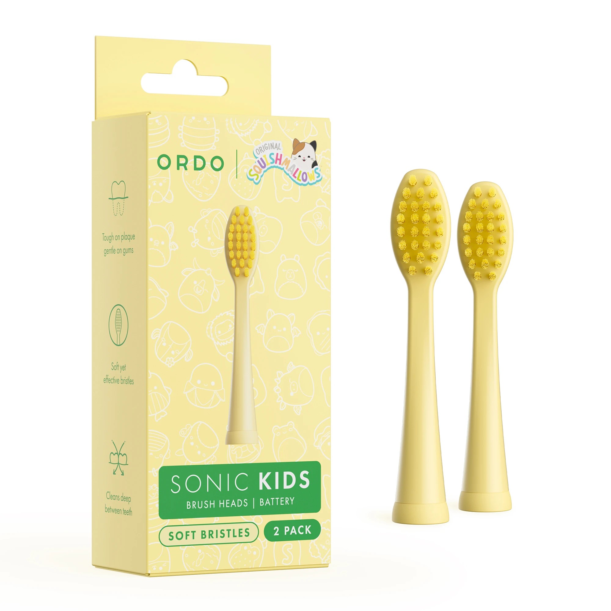 1 Original Squishmallows 2 Pack Ordo Sonic Kids Battery Brush Heads - Wanda, 1 of 5