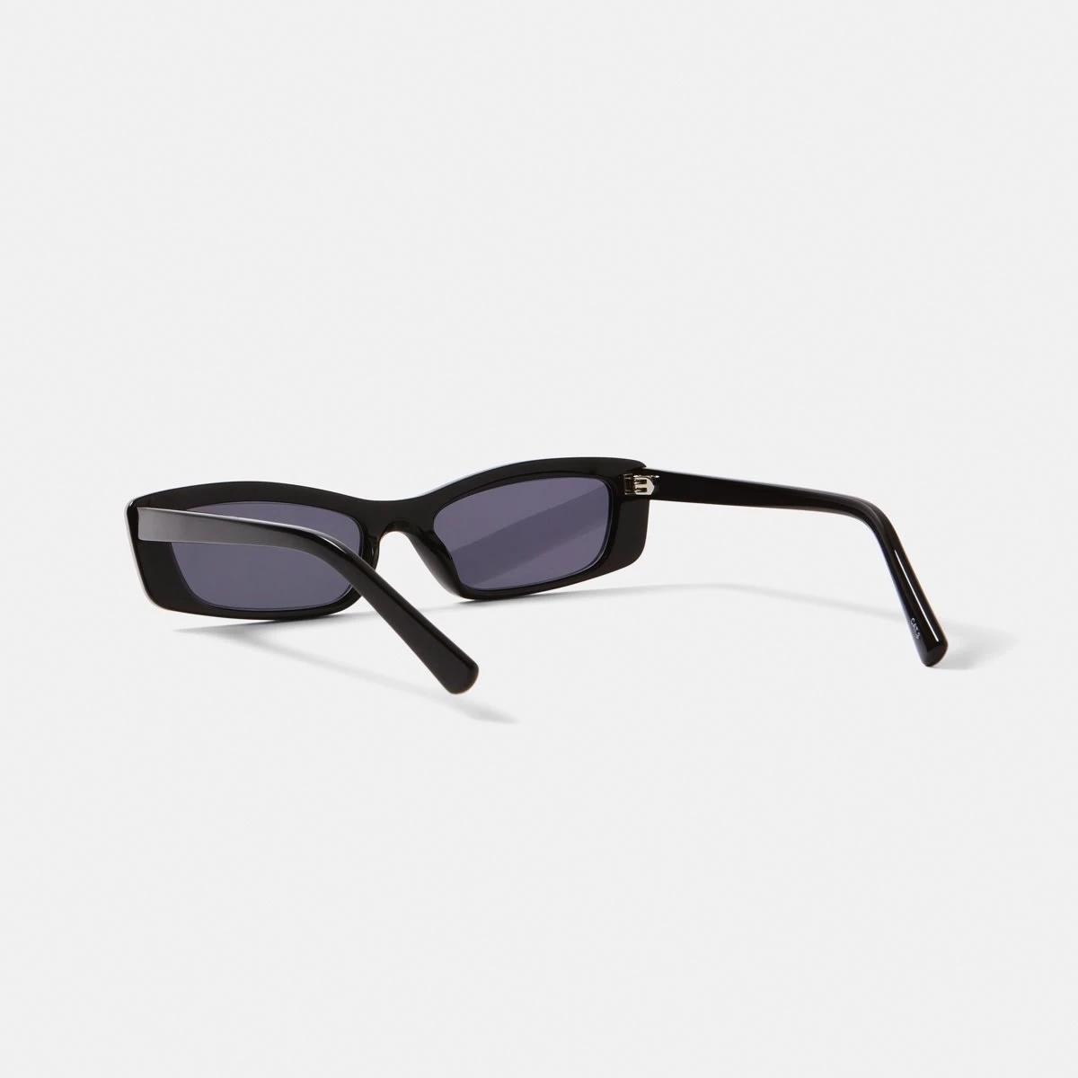 2 Womens Slim Rectangle Sunglasses ACCESSORIES BLACK, 2 of 6