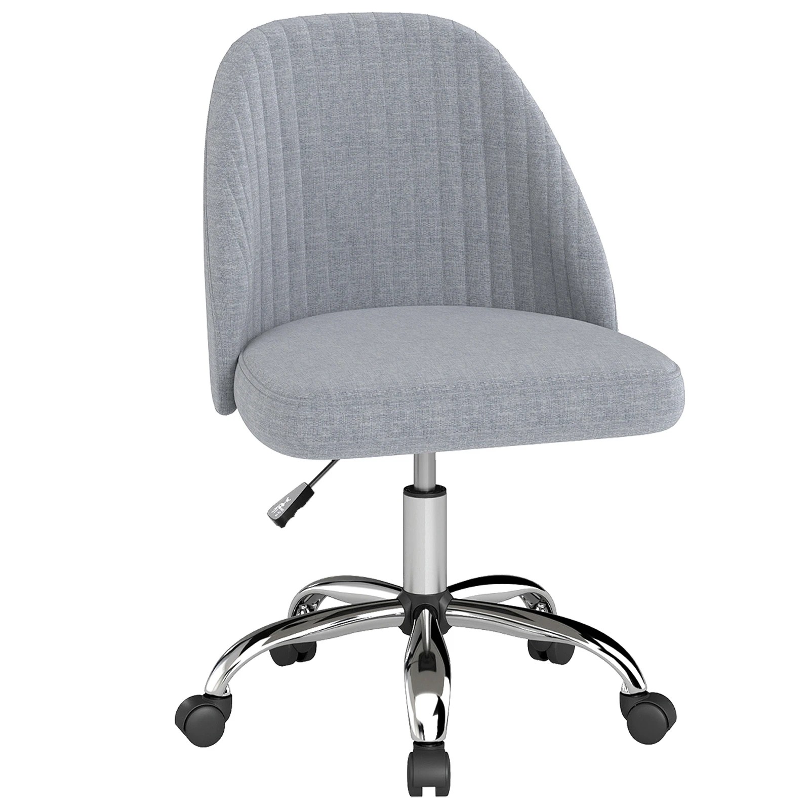1 Costway Modern Armless Desk Chair Mobile Office Chair Swivel Vanity Chair w/Padded Backrest Seat, 1 of 1