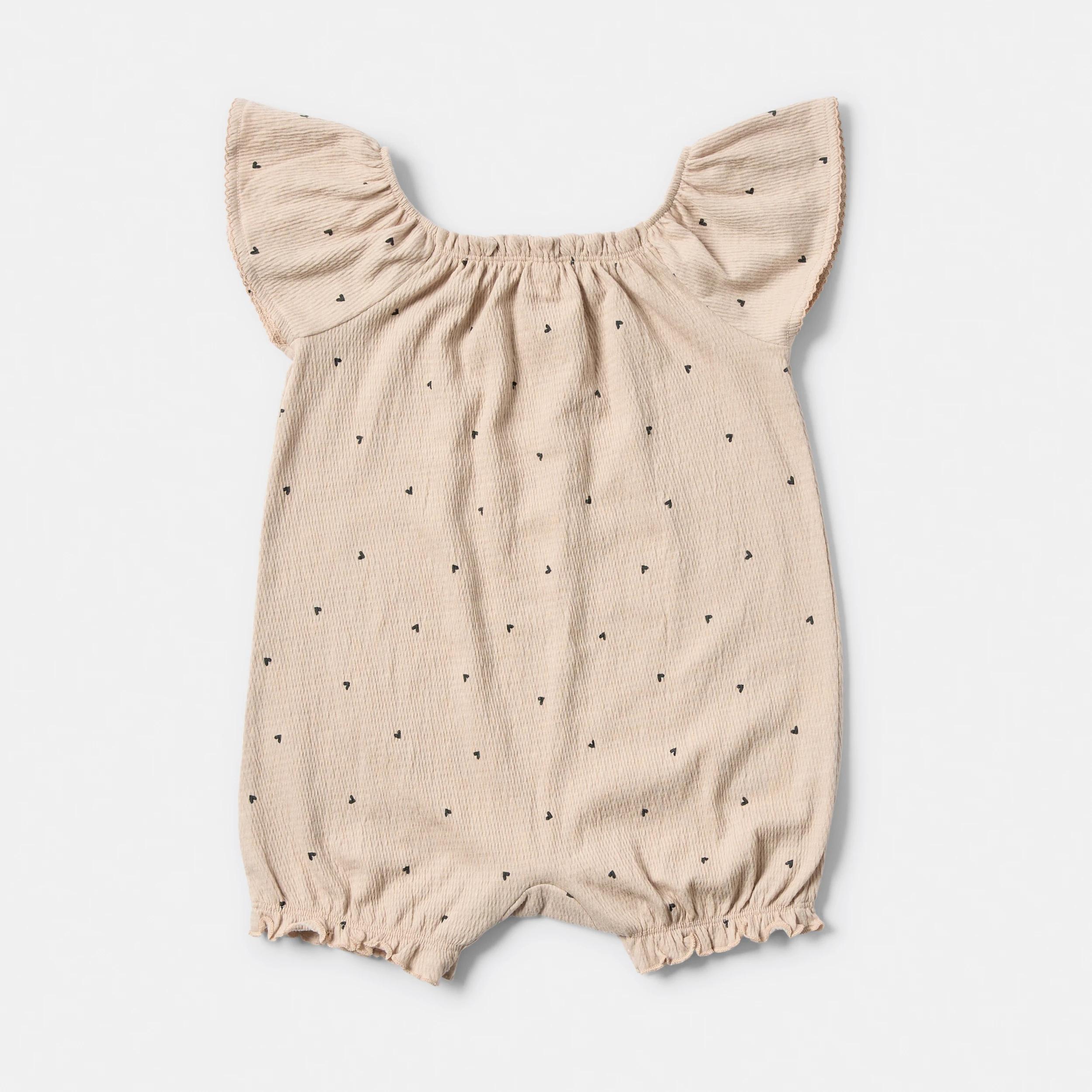 2 Short Sleeve Crinkle Romper DOESKIN HEARTS, 2 of 3