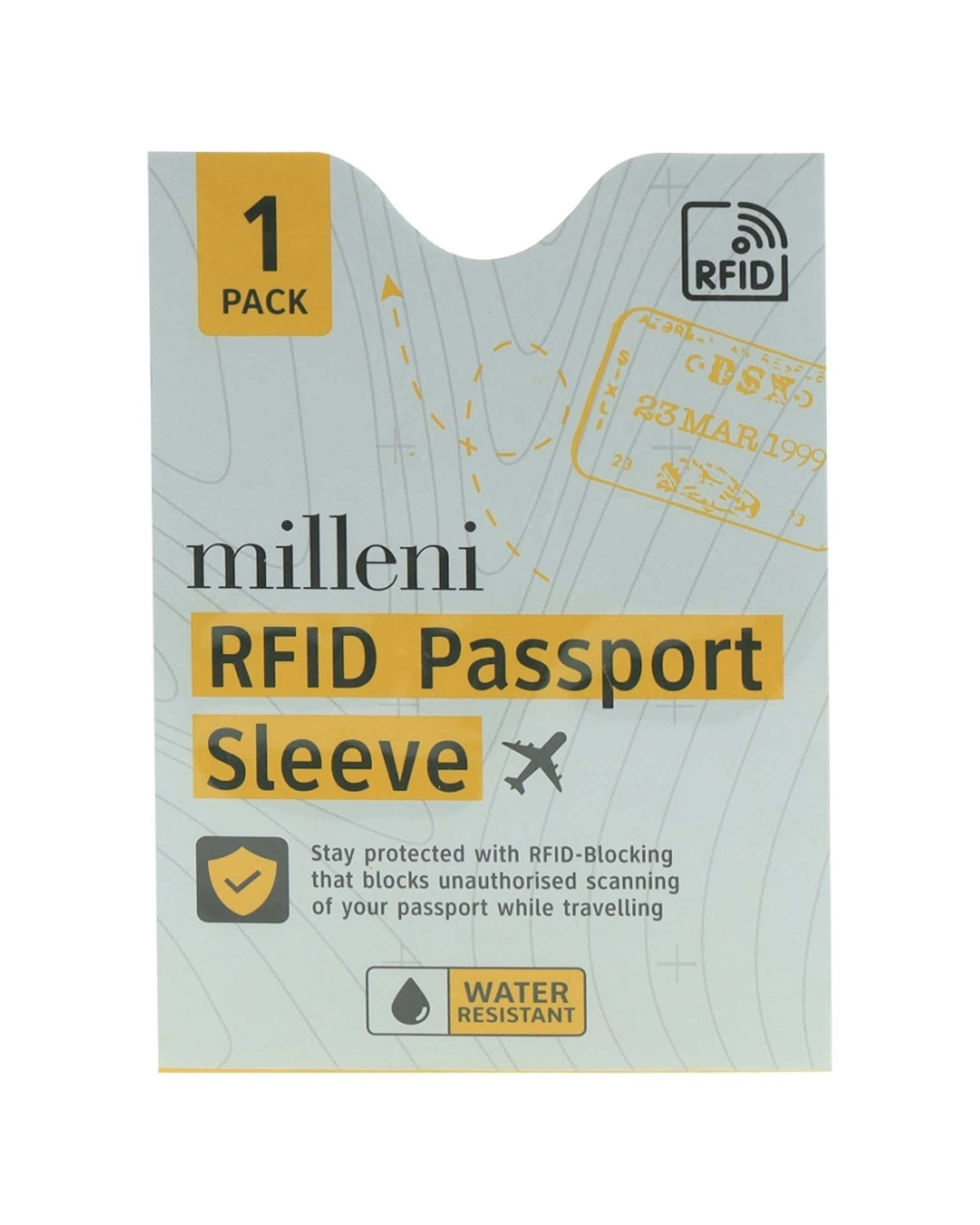 2 Milleni Travel RFID Passport Sleeve Water/Tear Resistant Secure - Clear, 2 of 3