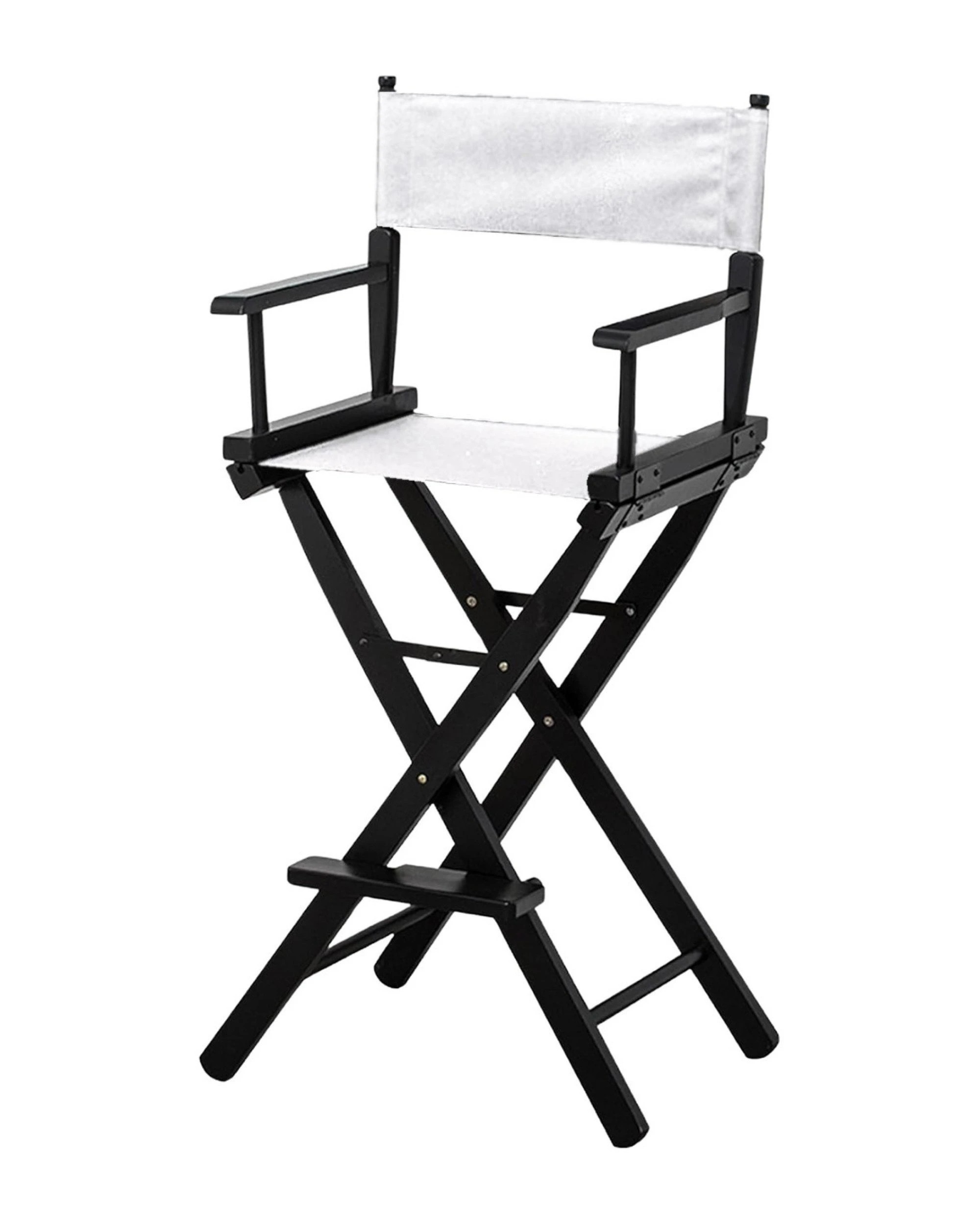 1 Sarantino White Tall Directors Chair Beech Wood Frame With Canvas Seat, 1 of 9