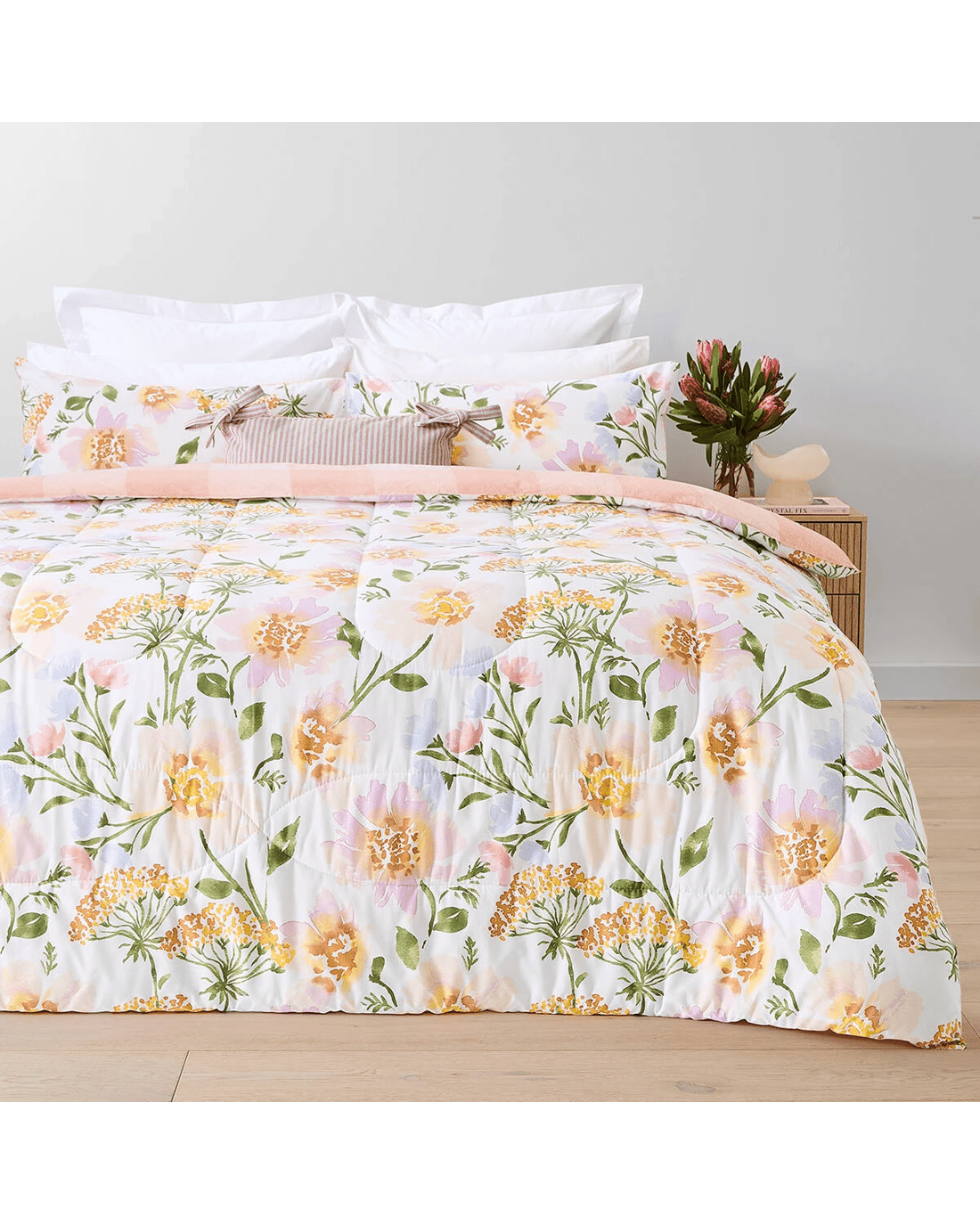 1 Belle Cotton Rich Reversible Comforter Set - Queen Bed, 1 of 7