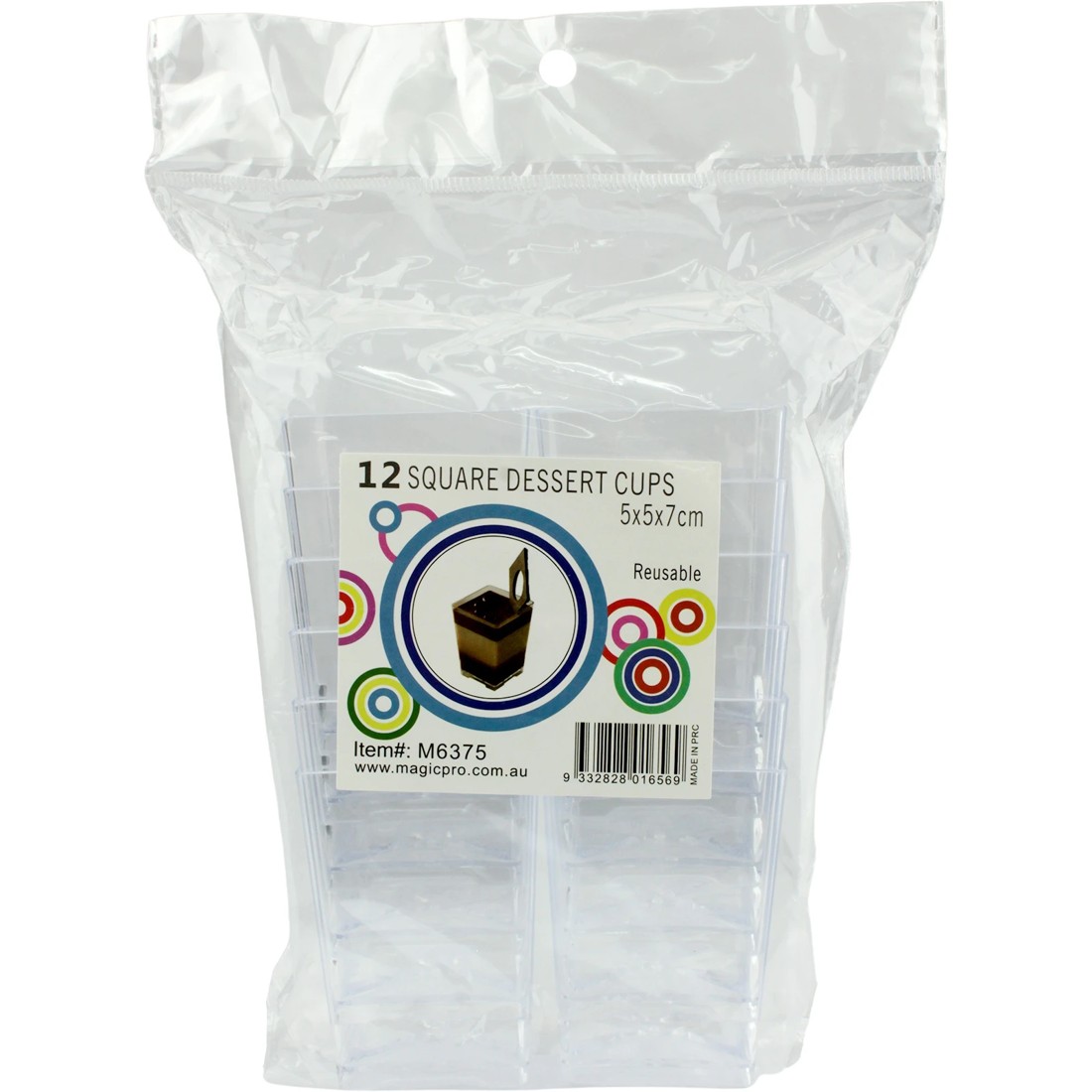 2 Magic Pro Clear Mini Plastic Square Dessert Cups 125ml (Pack of 12), 2 of 3