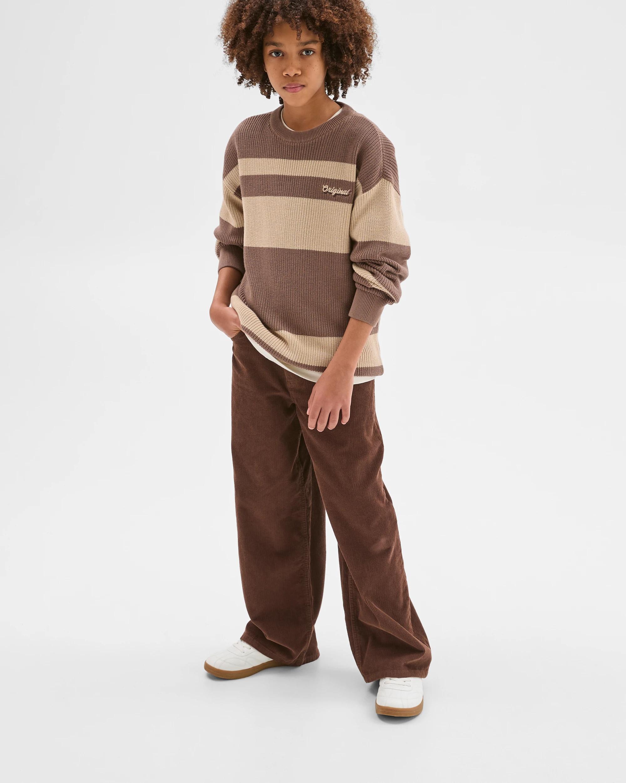 2 Target Kids Australian Cotton Crew Neck Striped Jumper LIGHT BROWN, 2 of 6