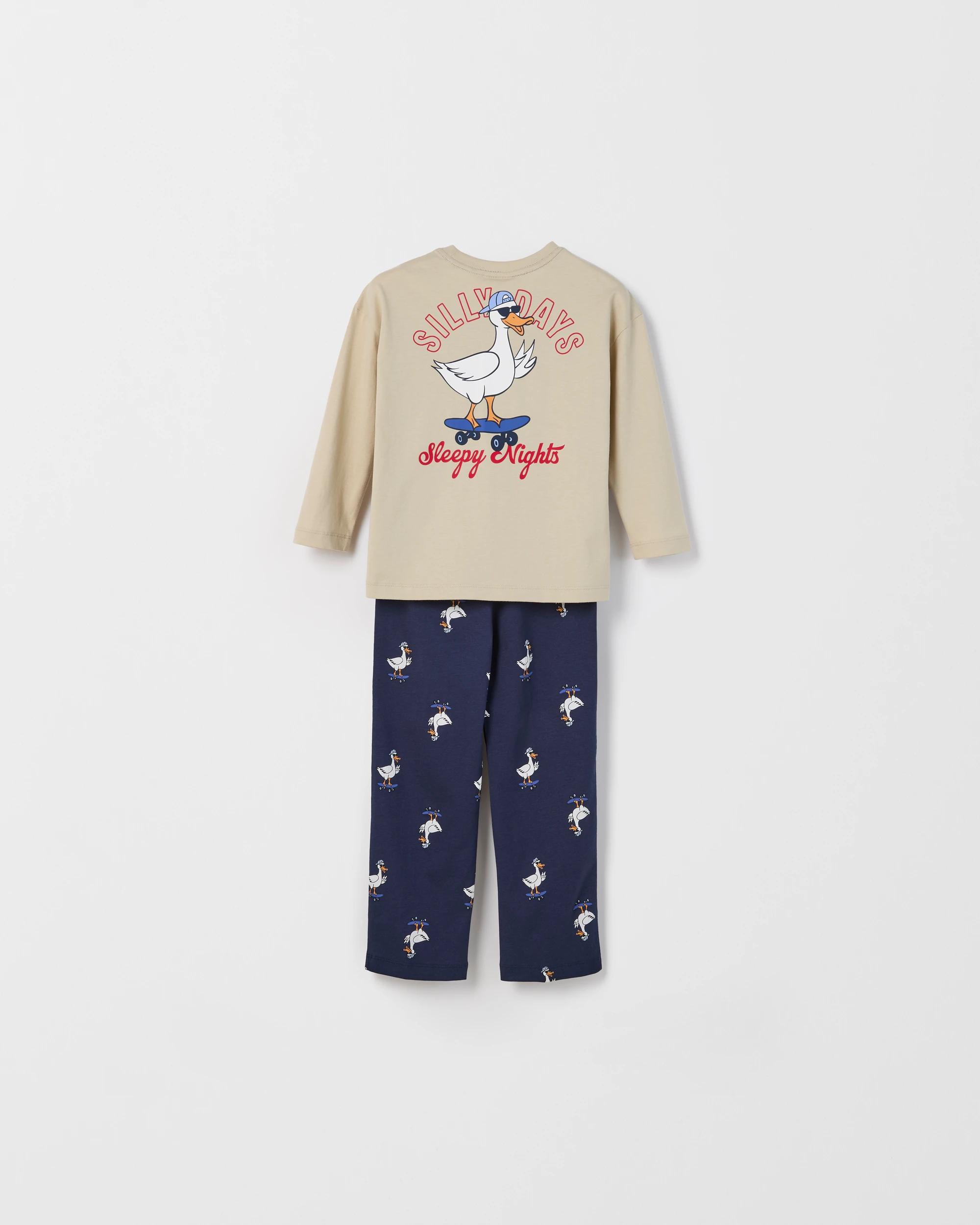 4 Target Kids Australian Cotton Younger Boys Oversized Lounge Knit Pyjama Set GOOSE, 4 of 5