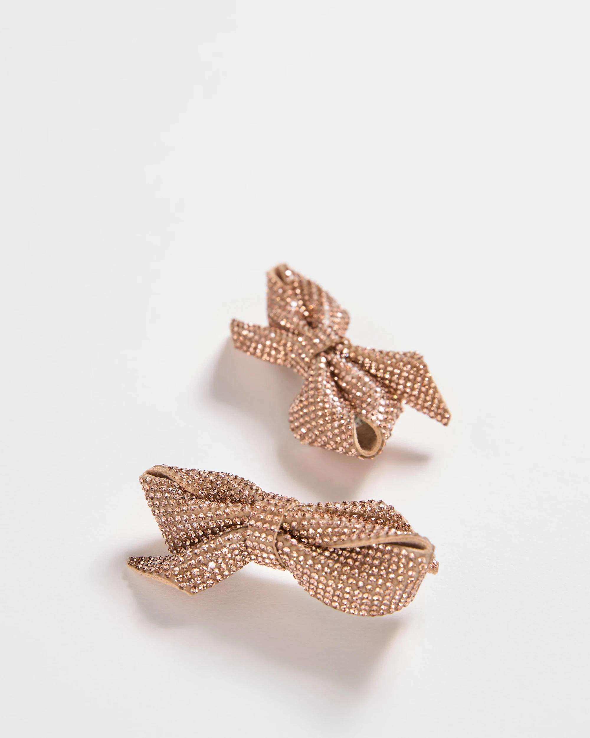 2 Target 2 Pack Mini Sparkle Bow Hair Clips ROSE GOLD, 2 of 2