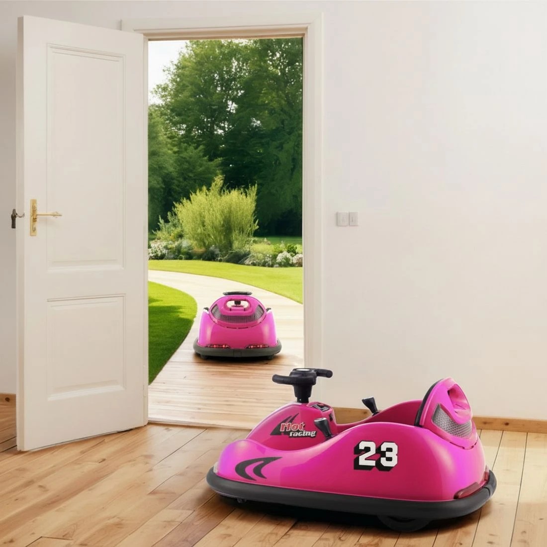 5 Rigo Kids Ride On Car Bumper Kart 6V Electric Toys Cars Remote Control - Pink, 5 of 5