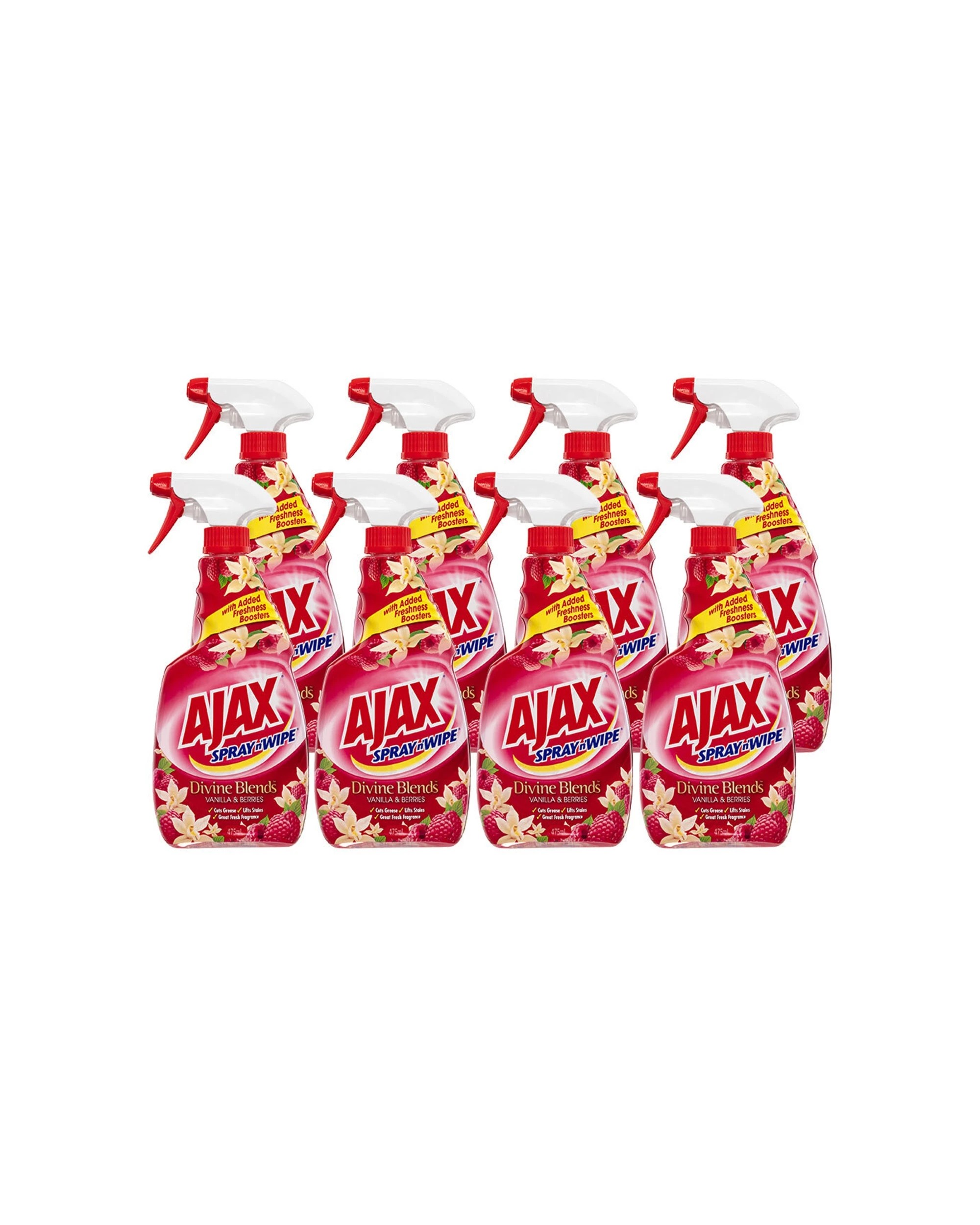 1 Ajax Spray N Wipe Vanilla Berries 8 Pack 475ml Multipurpose Cleaner Spray - Multi, 1 of 1