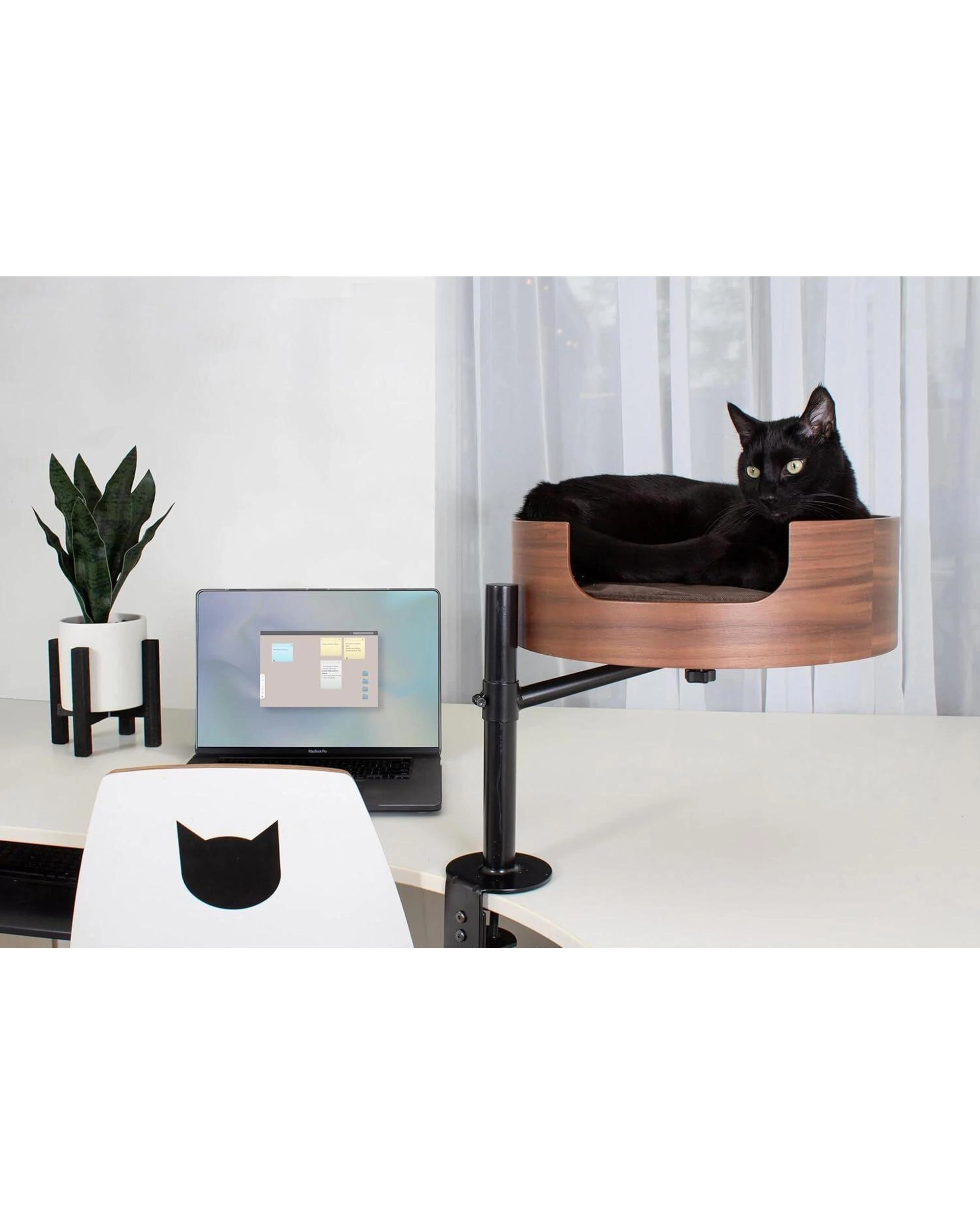 8 Desk Nest Cat Bed Space-Saving Elevated Bed for Cats Walnut - Brown, 8 of 9