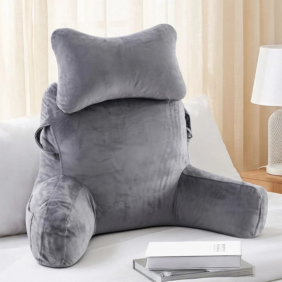2 AUSWAY Bed Reading Pillow Backrest Head Neck Back Support Lounge, 2 of 4