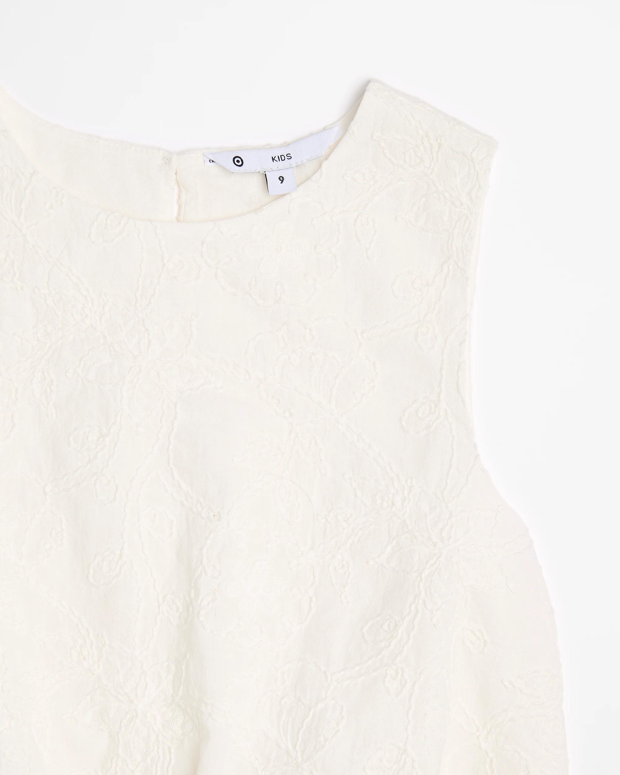 5 Target Bubble Hem Embroidered Tank Top WHITE, 5 of 5