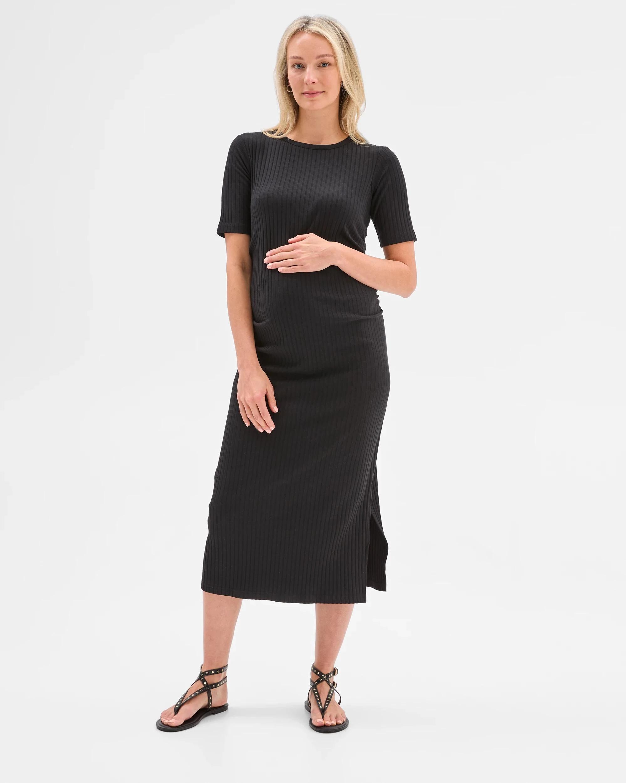 1 Target Maternity Maternity Jersey Maxi Dress BLACK, 1 of 5