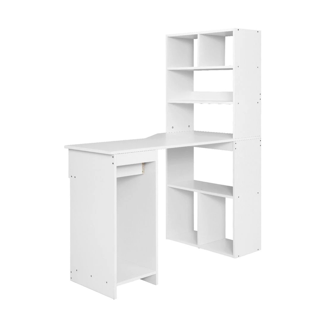 4 Artiss 120cm Computer Desk with Bookshelf Drawer Cabinet Storage Workstation Space Saving Home Office Organizer - white, 4 of 7