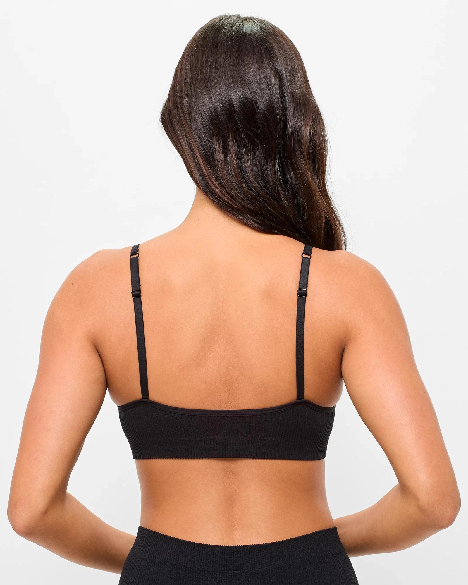4 Lily Loves Ribbed Seamfree Strappy Crop Top BLACK, 4 of 4