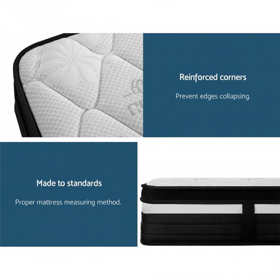 6 Giselle Bedding 28cm Mattress Super Firm Queen - Queen Bed - Multi, 6 of 8