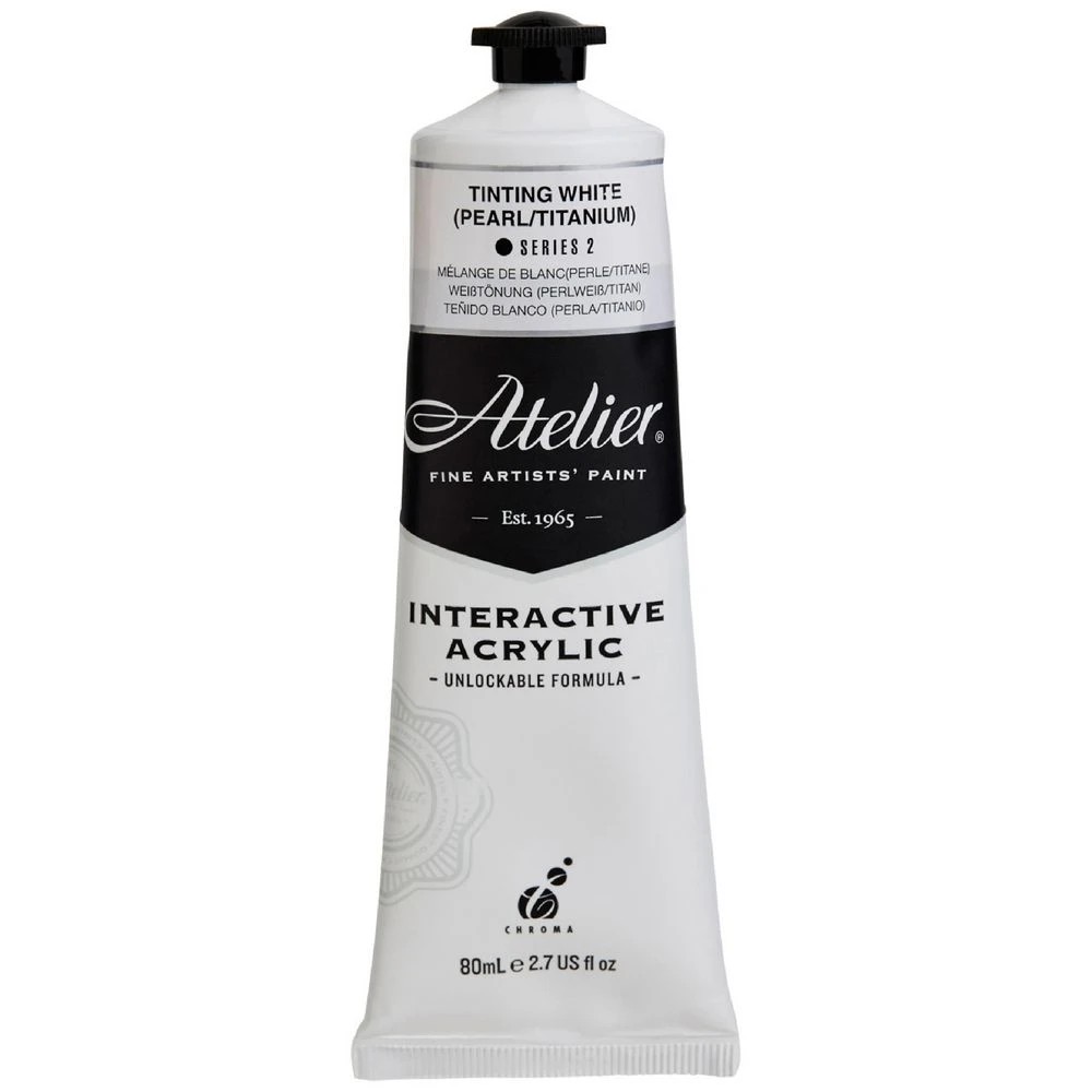 1 Atelier Interactive Artist Acrylic 80mL Tint White Pearl S2, 1 of 4