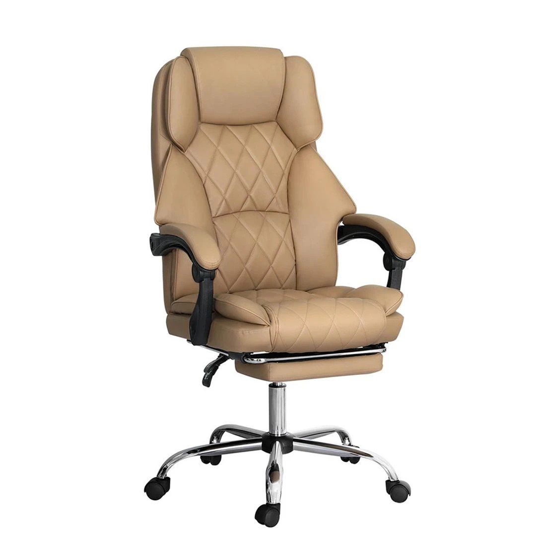 1 Artiss Executive Office Chair Leather Footrest Espresso - Brown, 1 of 7