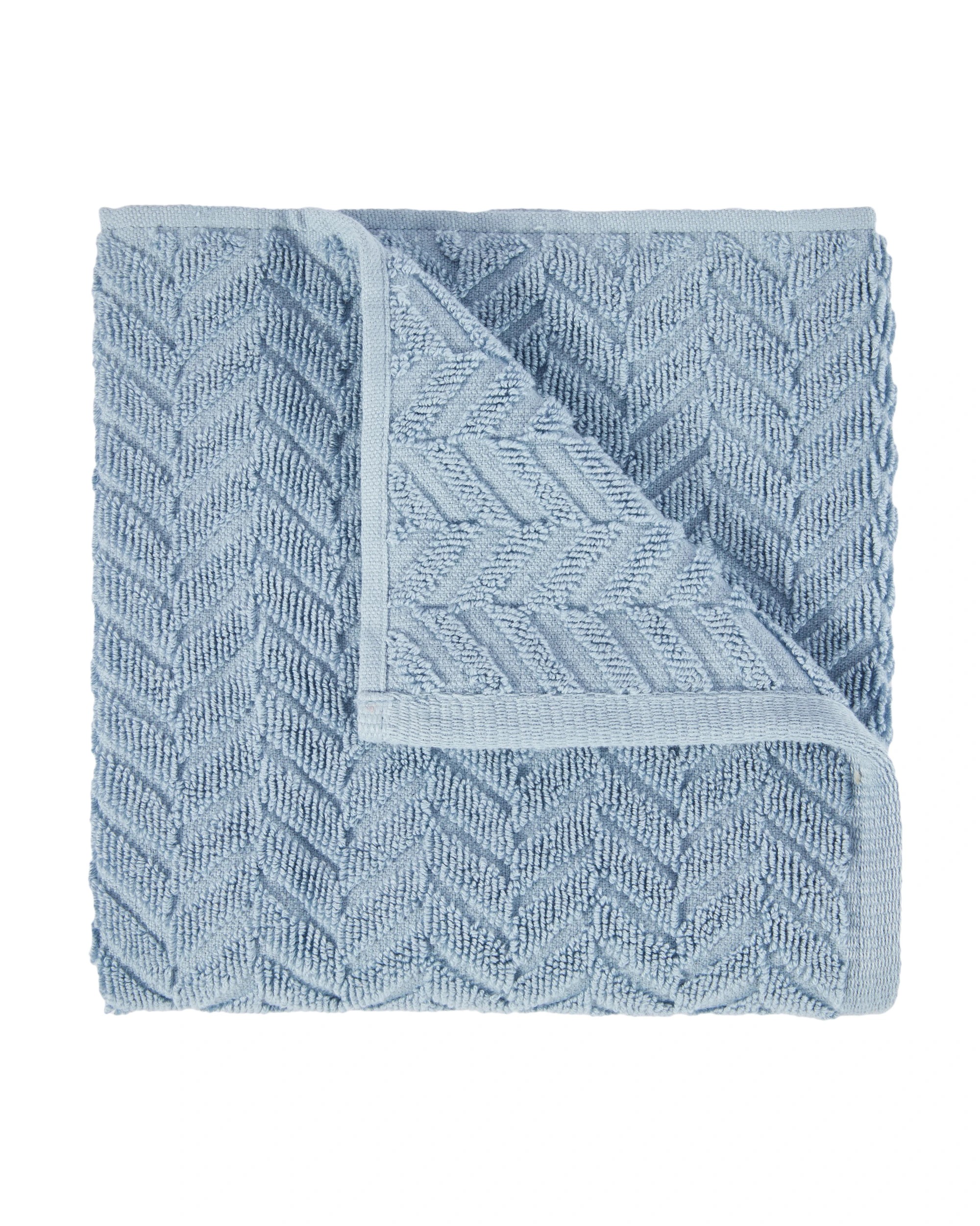 1 Chevron Cotton Hand Towel - Blue, 1 of 5
