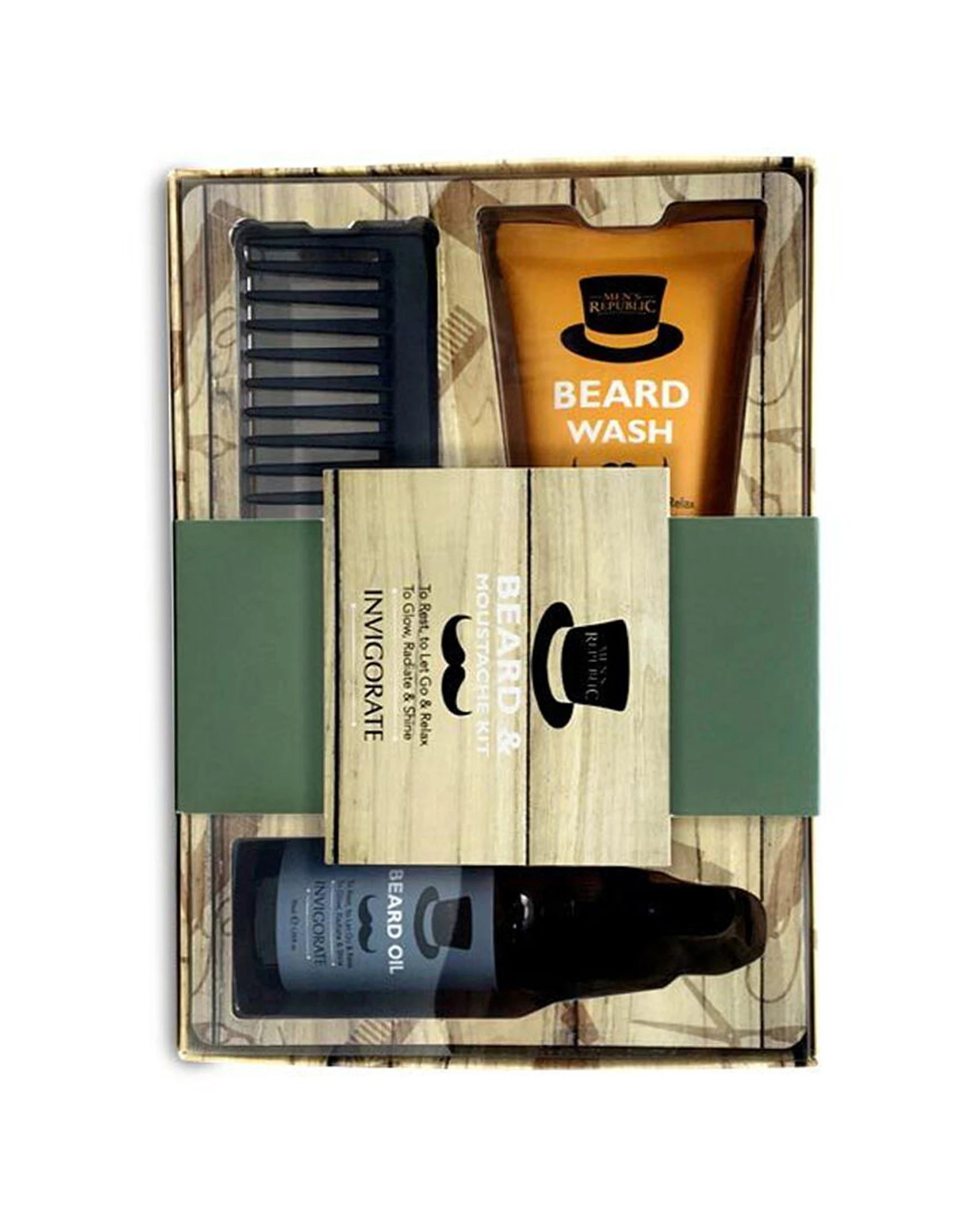 2 Men's Republic Grooming Kit Beard & Moustache Care Beard Wash Oil Comb - Multi, 2 of 3