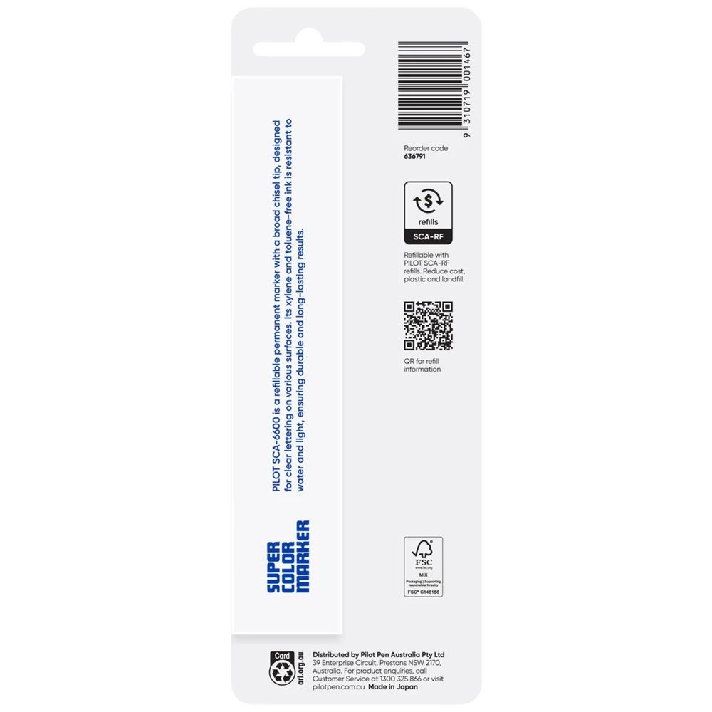 2 PILOT SCA6600 Super Color Permanent Marker Jumbo Chisel Black, 2 of 3