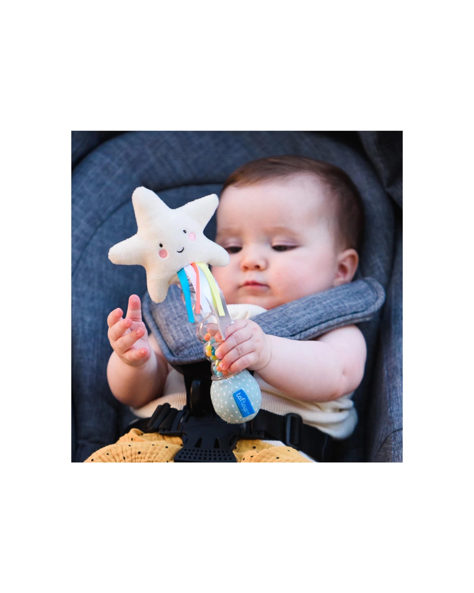 2 Taf Toys Star Rain Stick Rattle Plush Soothing Sounds Baby Toy Sensory - Multi, 2 of 4