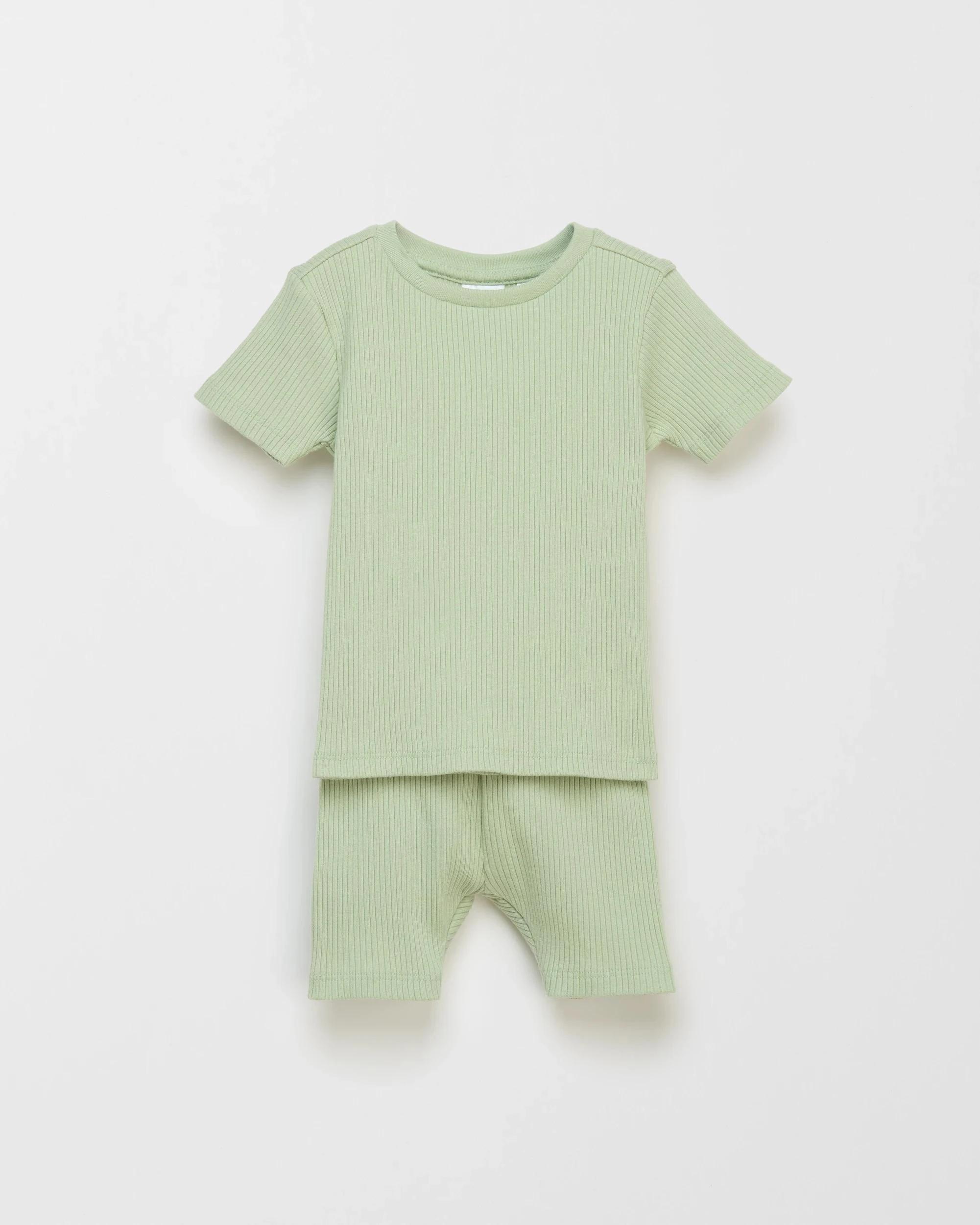 2 Target Baby Baby Organic Cotton Rib Pyjama Set 2 Pack SUN/SEAFOAM, 2 of 4