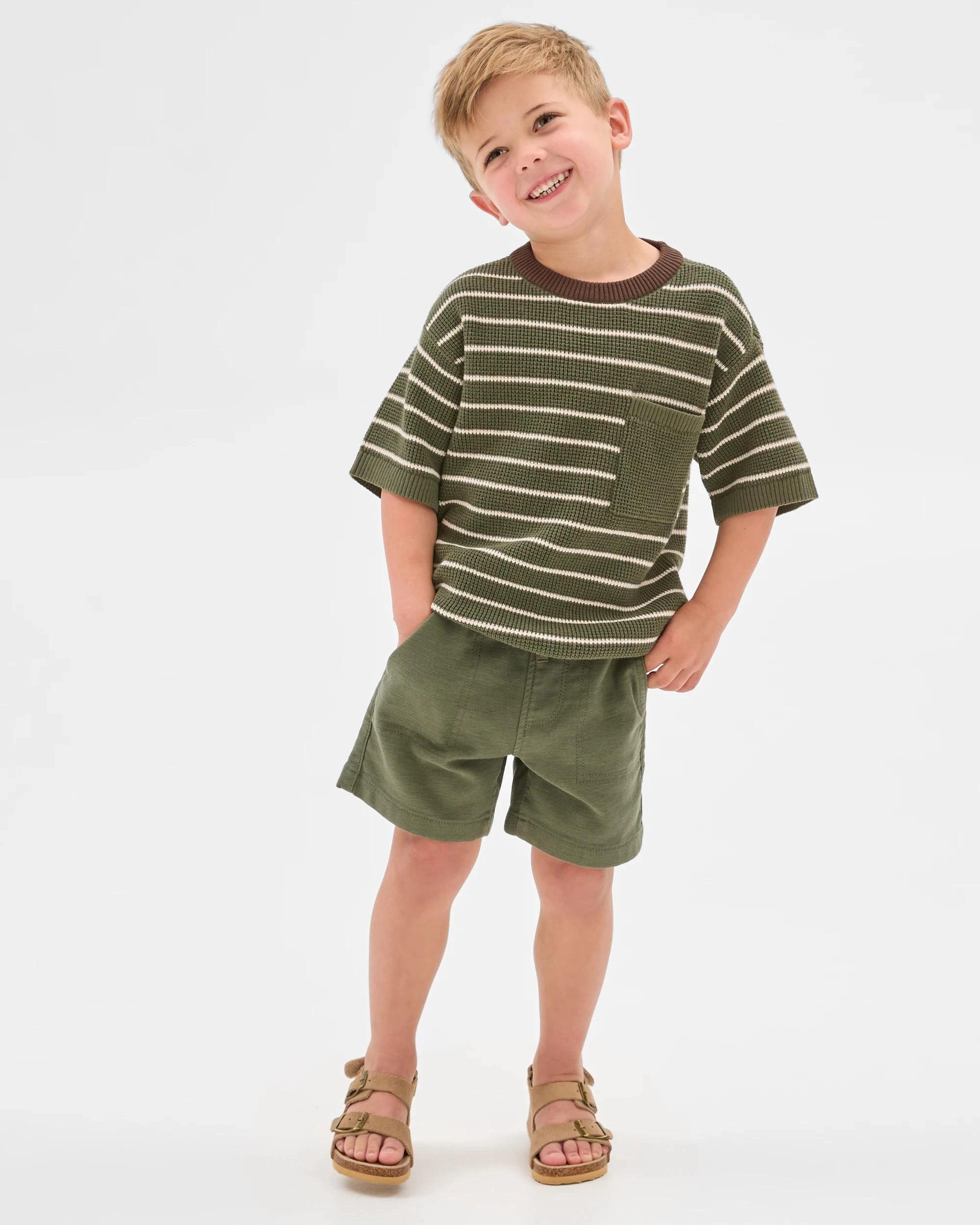 1 Target Australian Cotton Knit T-Shirt GREEN STRIPE, 1 of 6