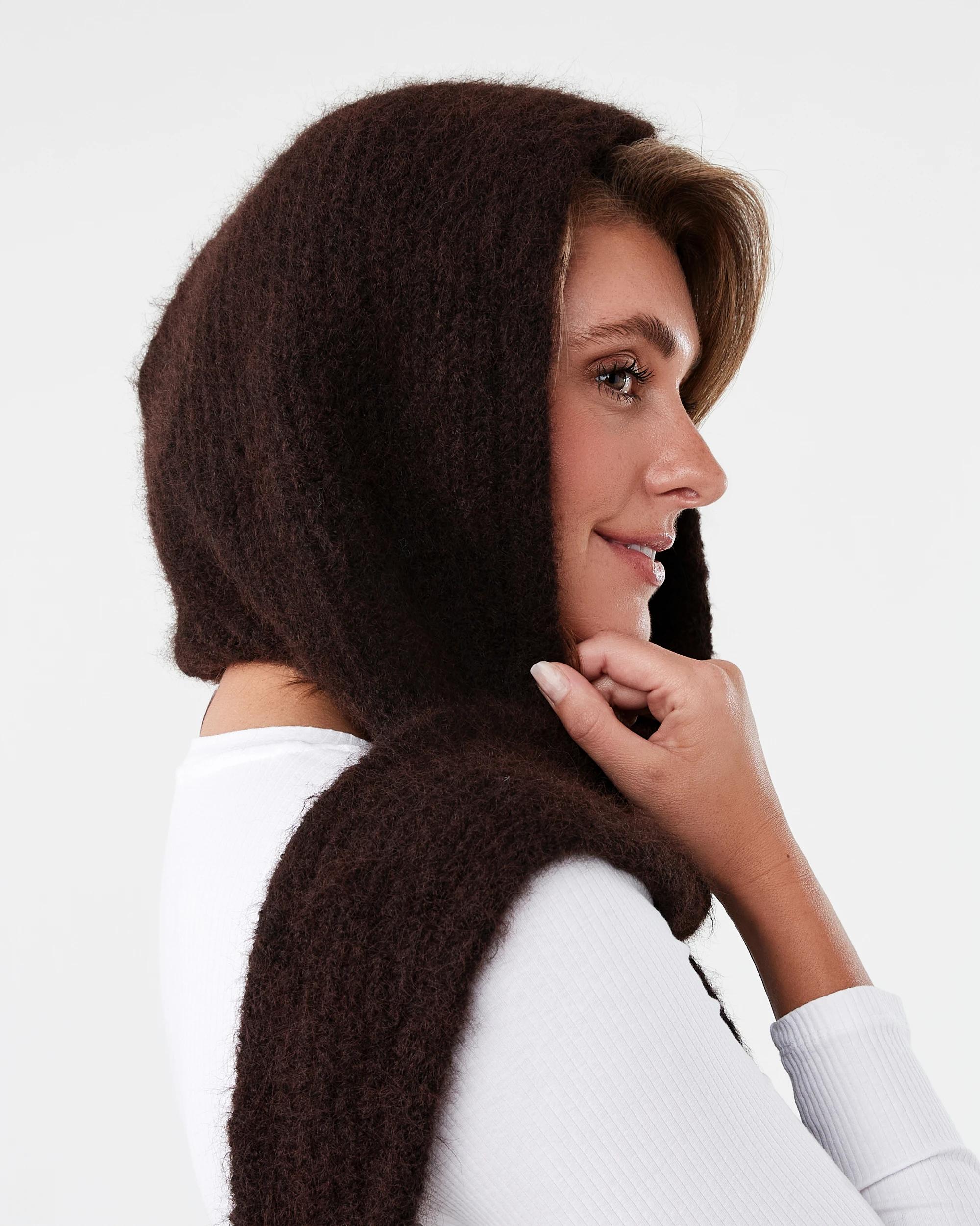 4 Hooded Scarf Choc Plum, 4 of 5