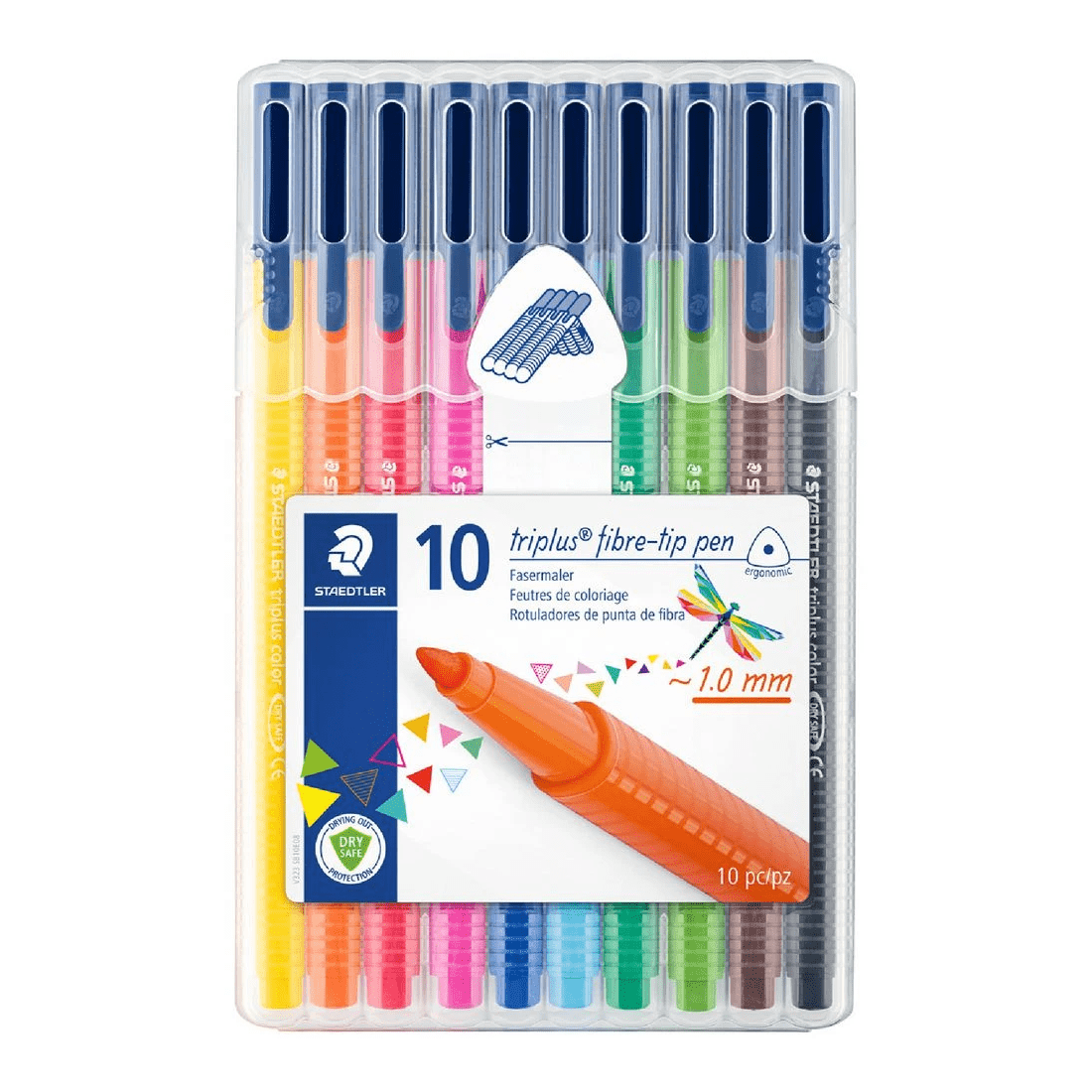 1 Staedtler Triplus Triangular Coloured Fibre Markers 10 Pack, 1 of 9
