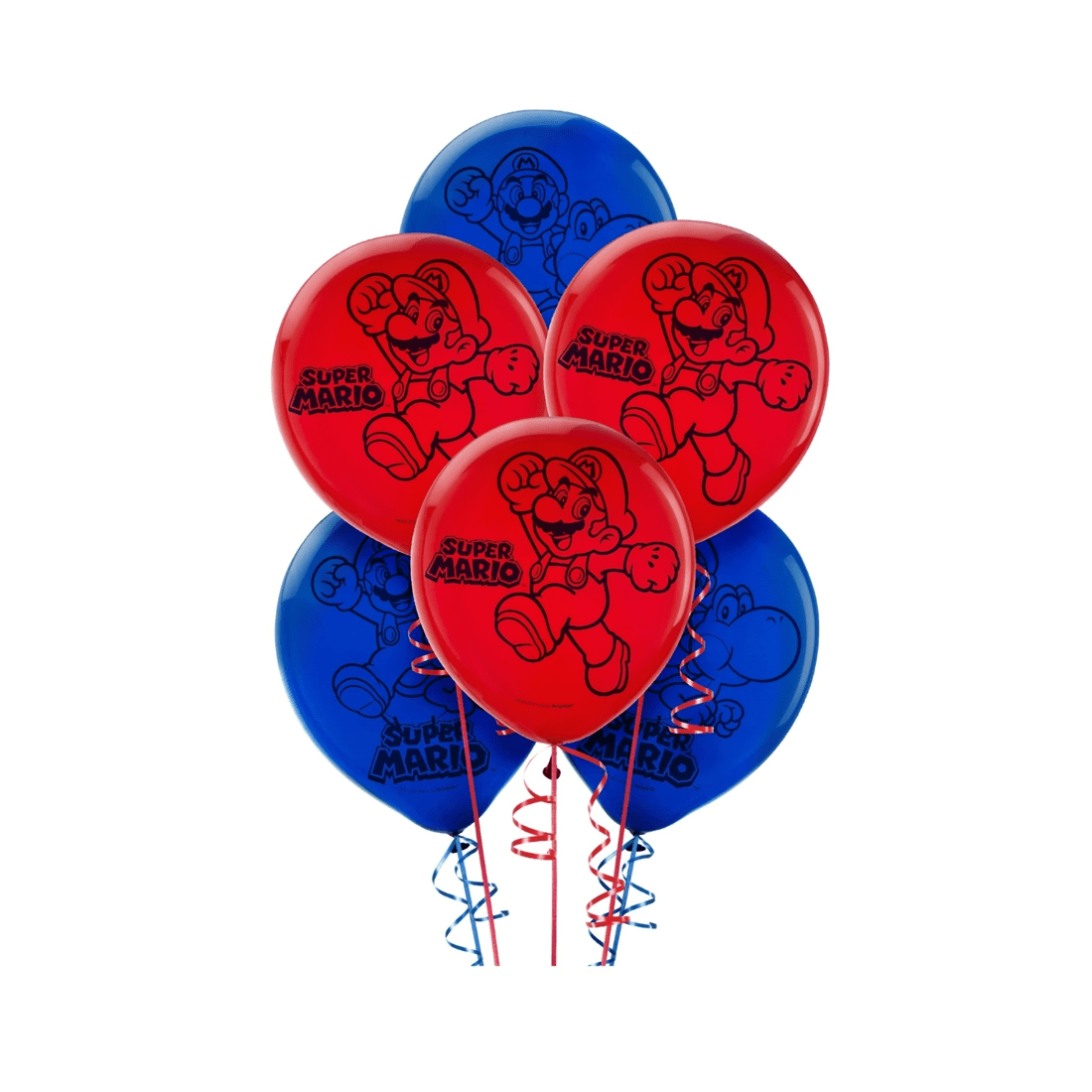 1 Amscan Super Mario Bros. Balloons Pack of 6, 1 of 1