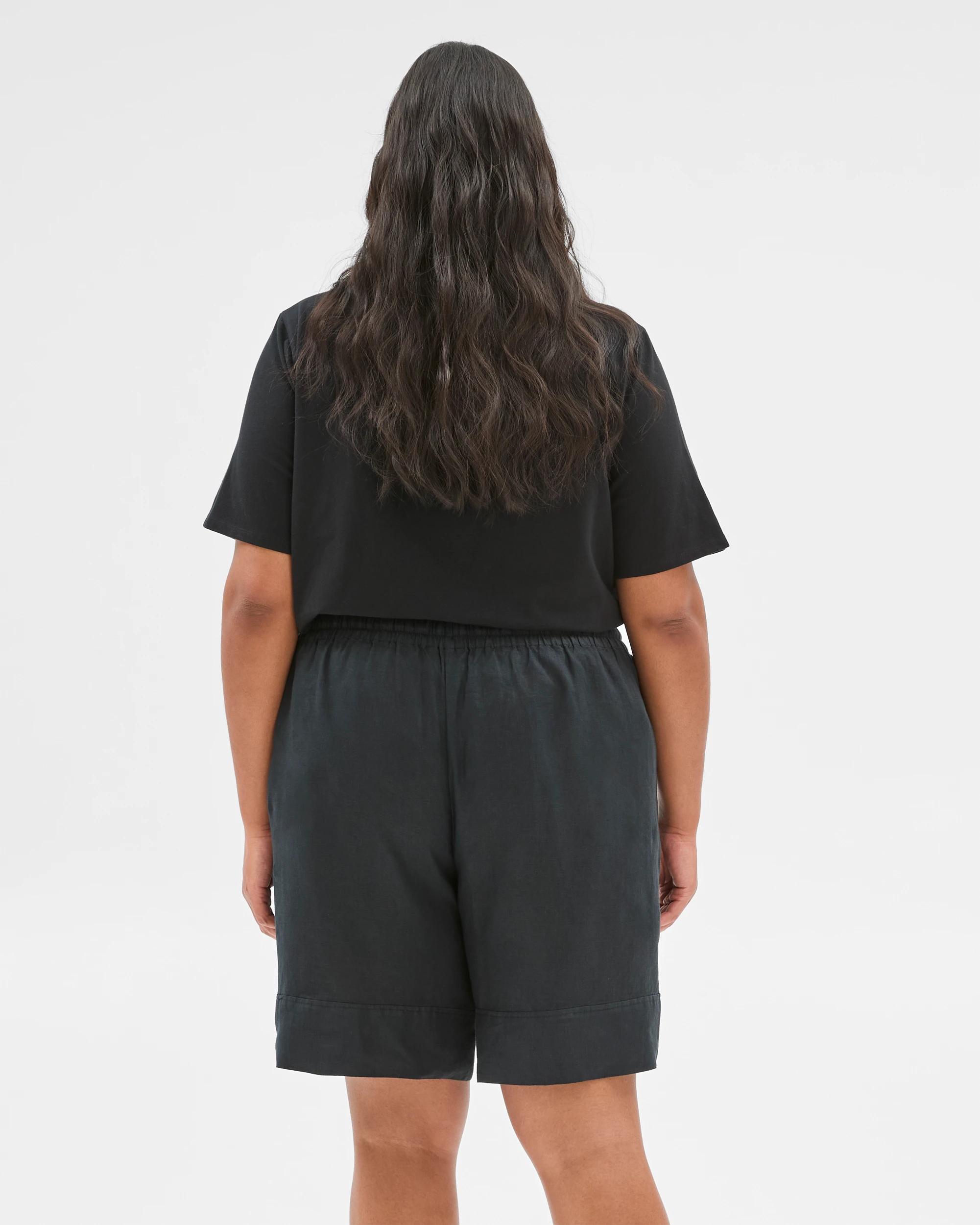 4 Target Plus Size European Linen Shorts BLACK, 4 of 7