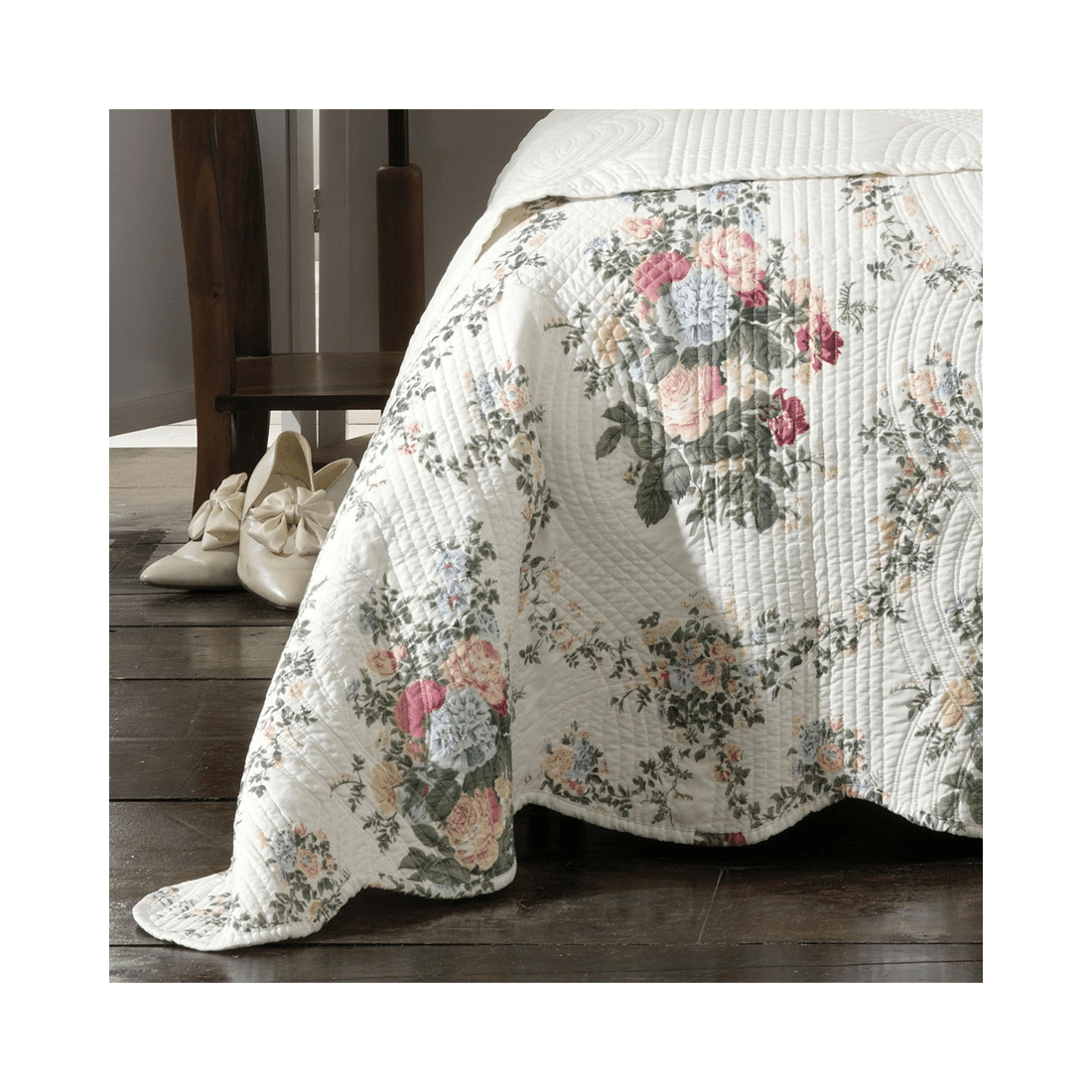 2 Bianca Bedding Rosedale Bedspread Set - Single, Green
 - Single Bed
 - green, 2 of 4