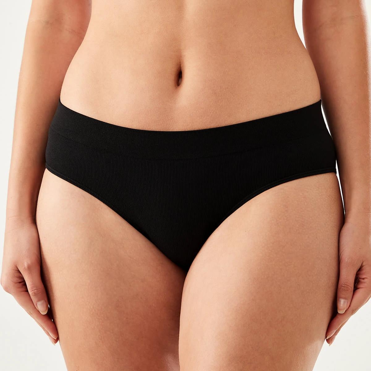 5 3 Pack Ribbed Seamfree Boyleg Briefs BLACK, GREY MARLE, BLACK, 5 of 9
