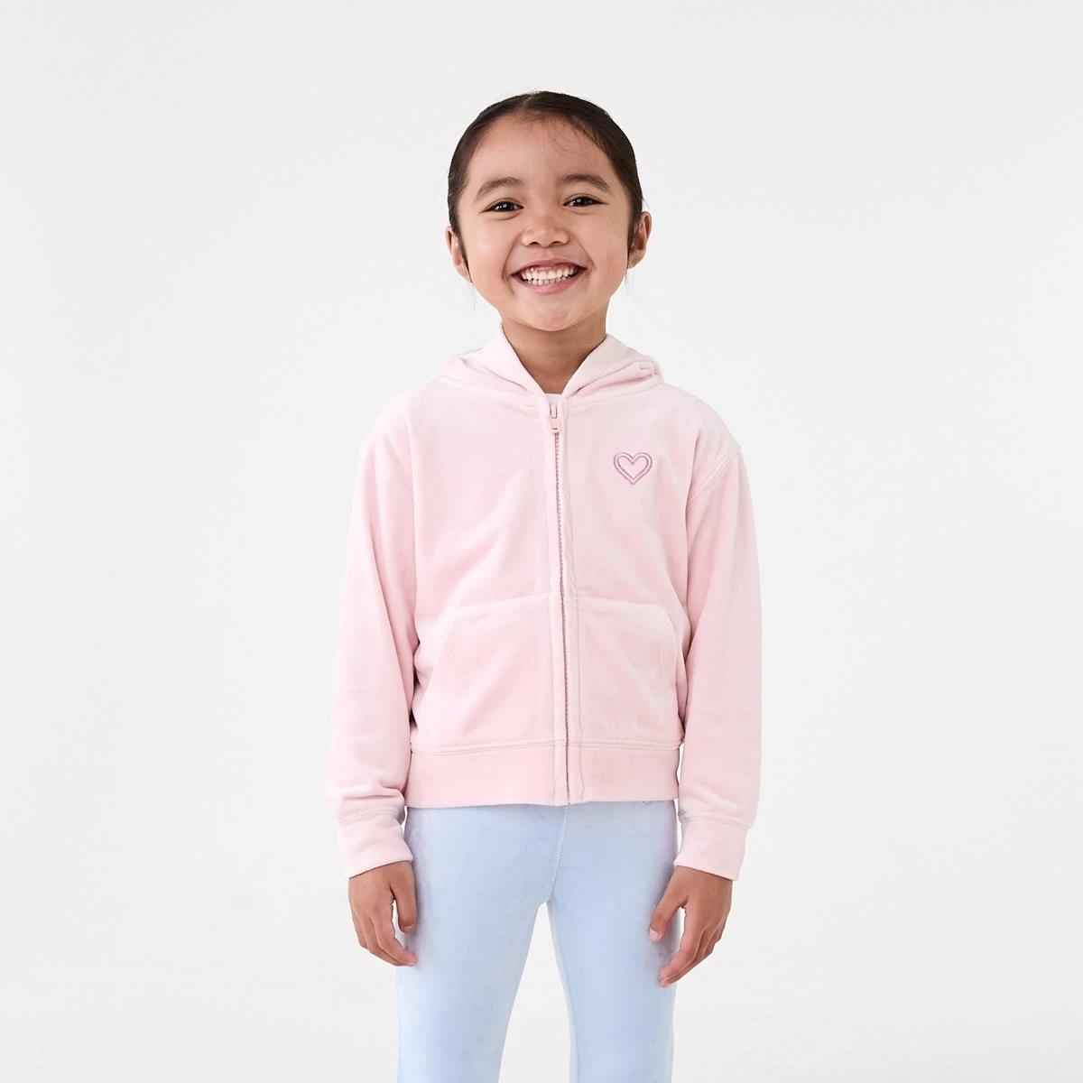 2 Velour Zip Through Sweatshirt Heart, 2 of 10