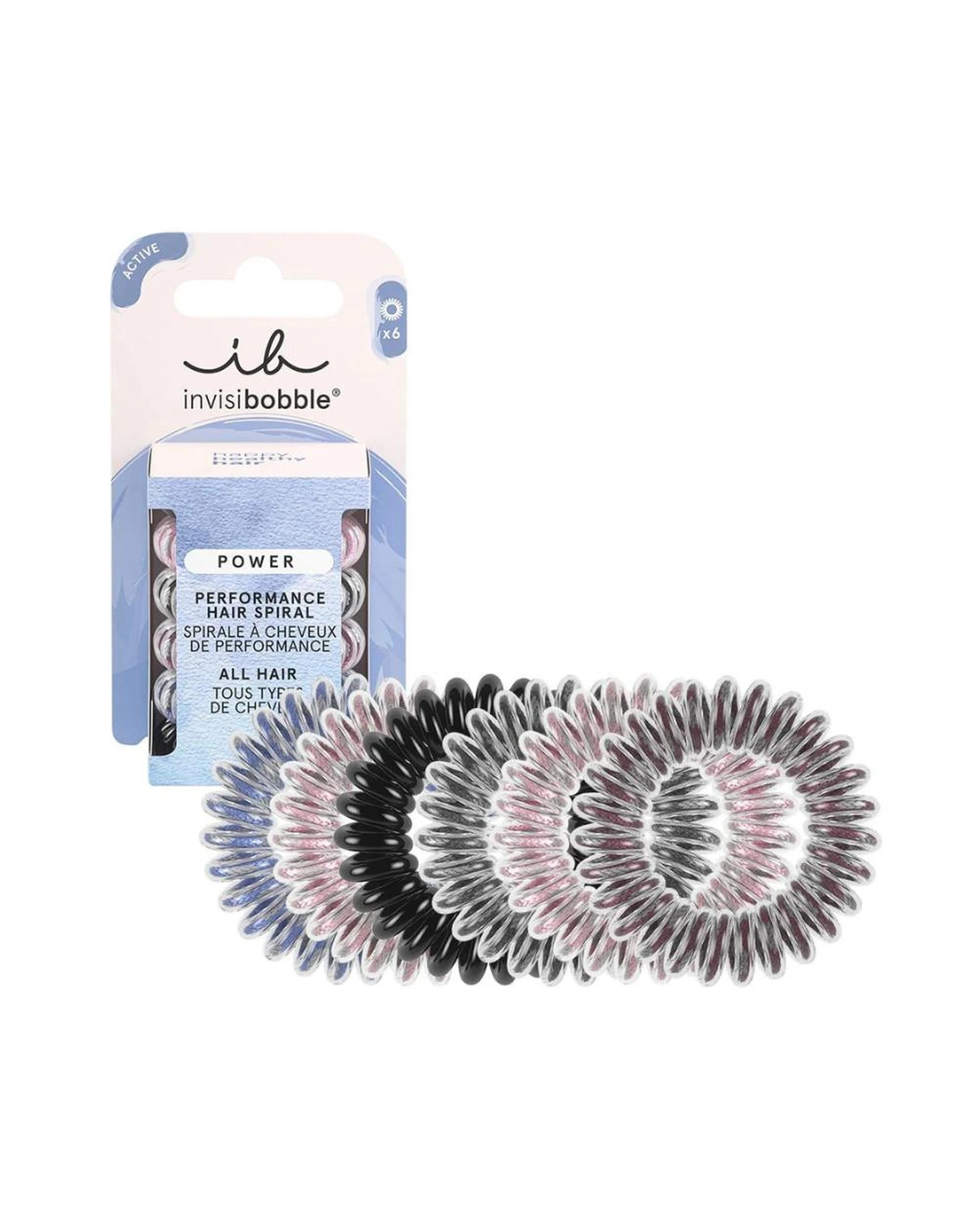 1 Invisibobble Power Sport Performance Hair Spiral Hair Ties 6Pk - Be Visible - Multi, 1 of 2