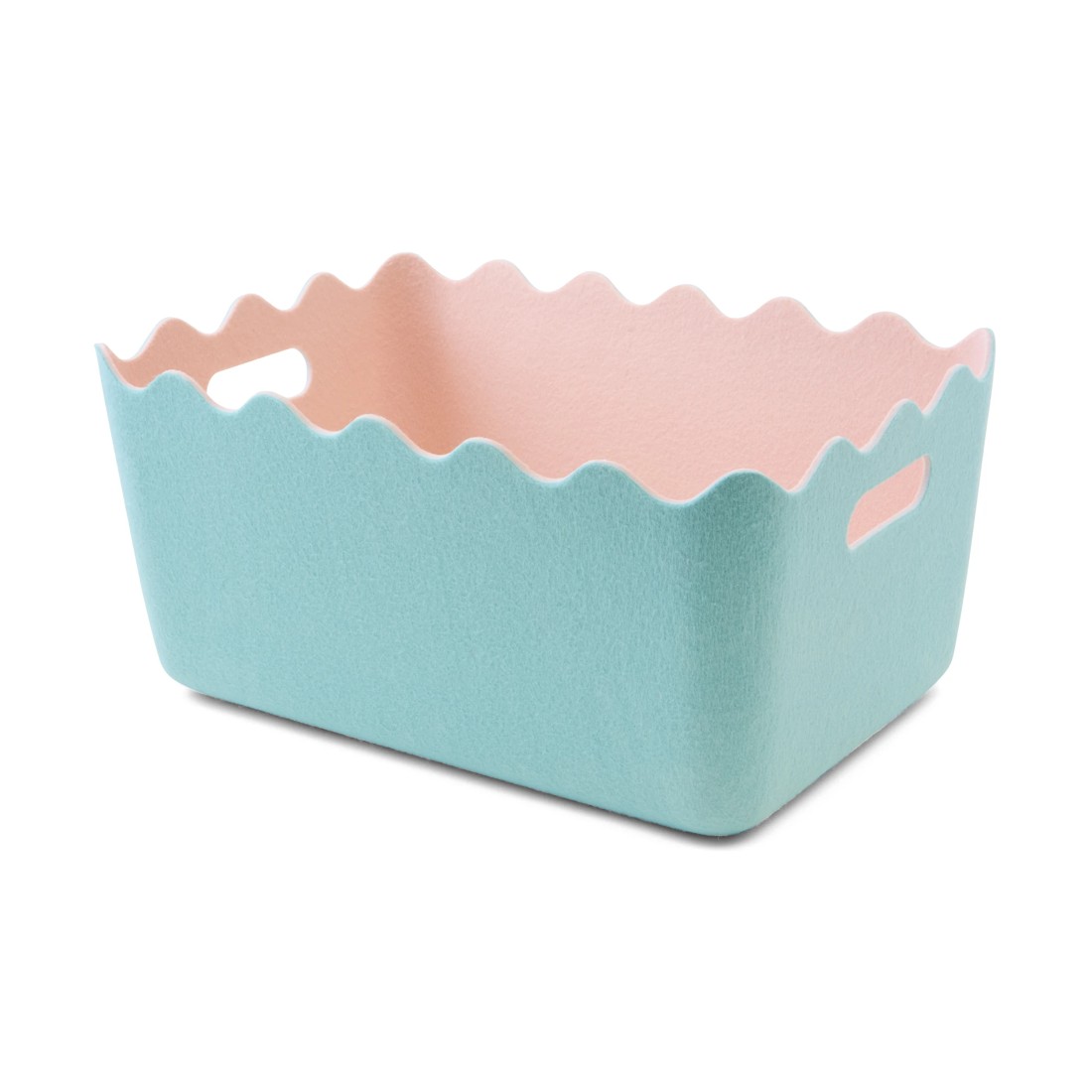 2 Two Tone Wave Felt Basket - Blue, 2 of 7