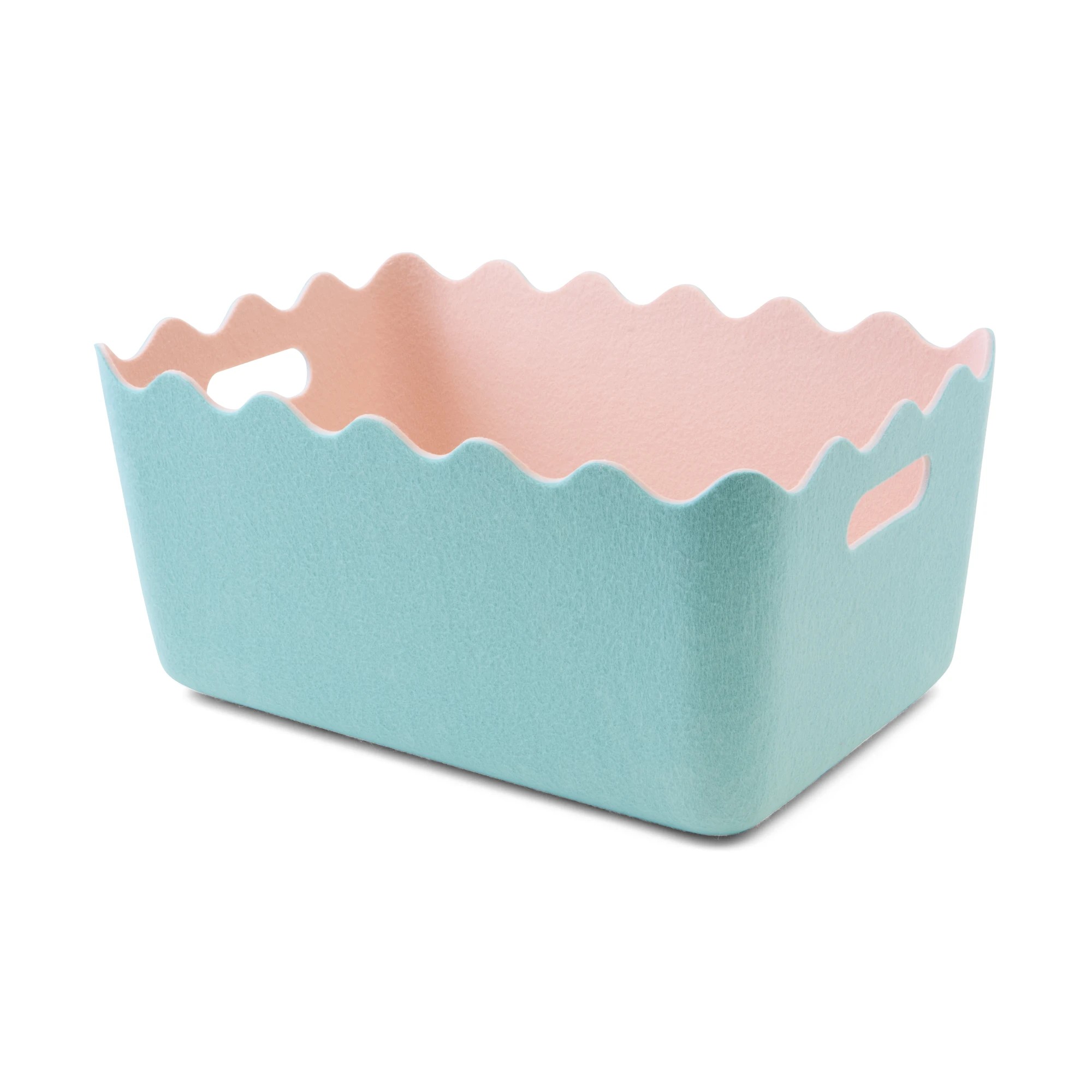 2 Two Tone Wave Felt Basket - Blue, 2 of 7