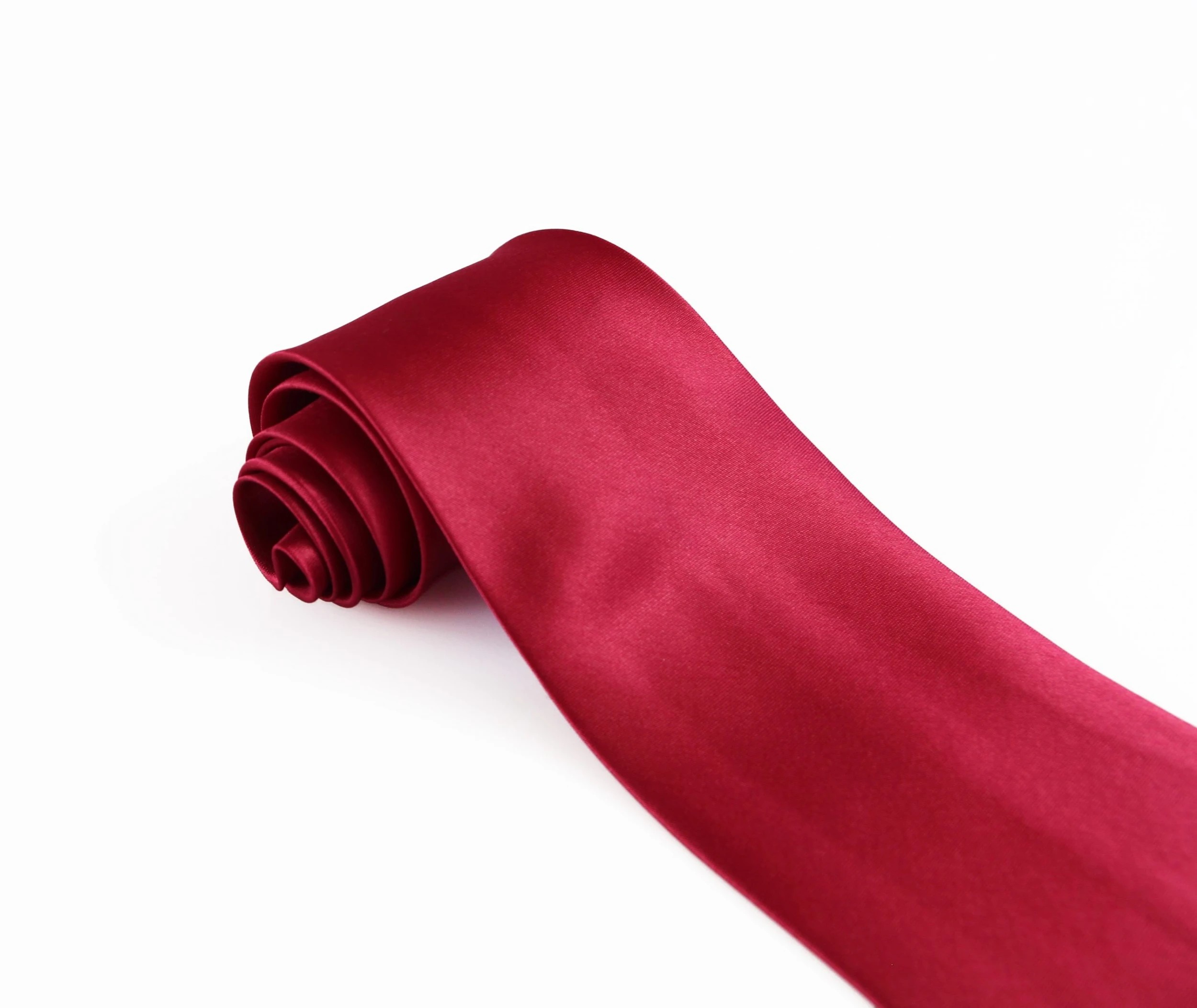 5 Zasel Mens Dark Red 10cm Plain Neck Tie - Red, 5 of 5