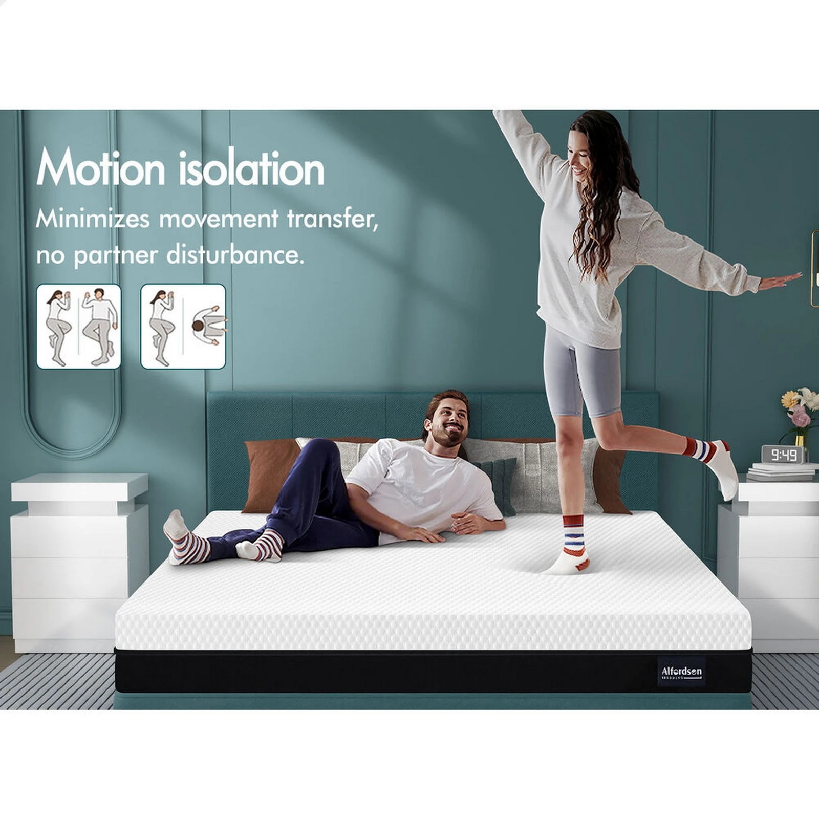 9 Alfordson Mattress Memory Foam Reversible Cool Gel Dual-use - King Single Bed, 9 of 10